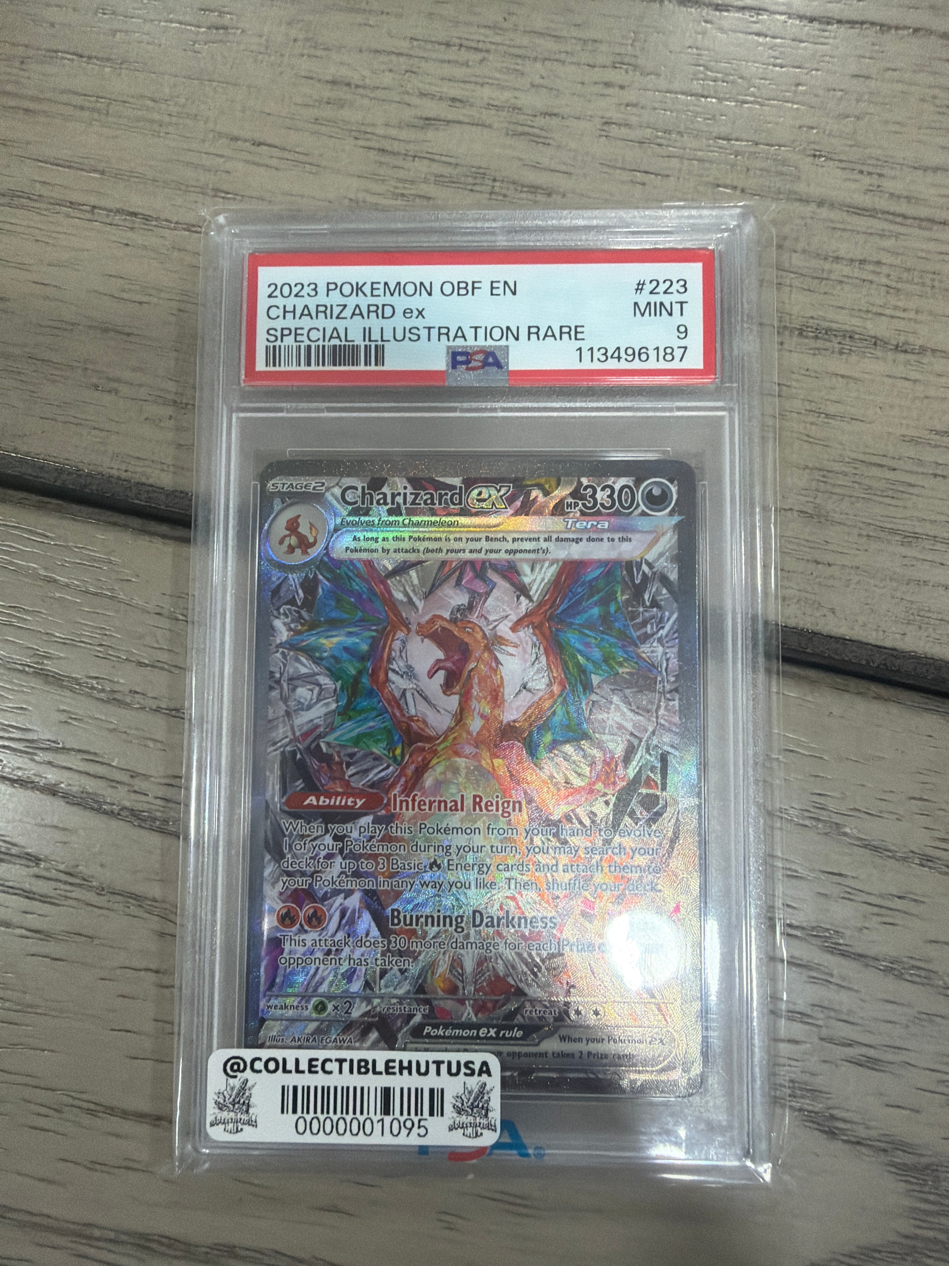 Graded Pokemon - 2023 Pokemon Obsidian Flames Charizard EX Special Illustration Rare #223 PSA 9