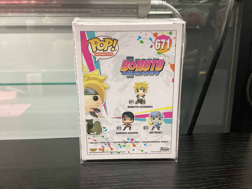 Signed Funko Pop 671 6 inch - Boruto Naruto Next Generation - Boruto Uzumaki - Signed by Amanda Miller