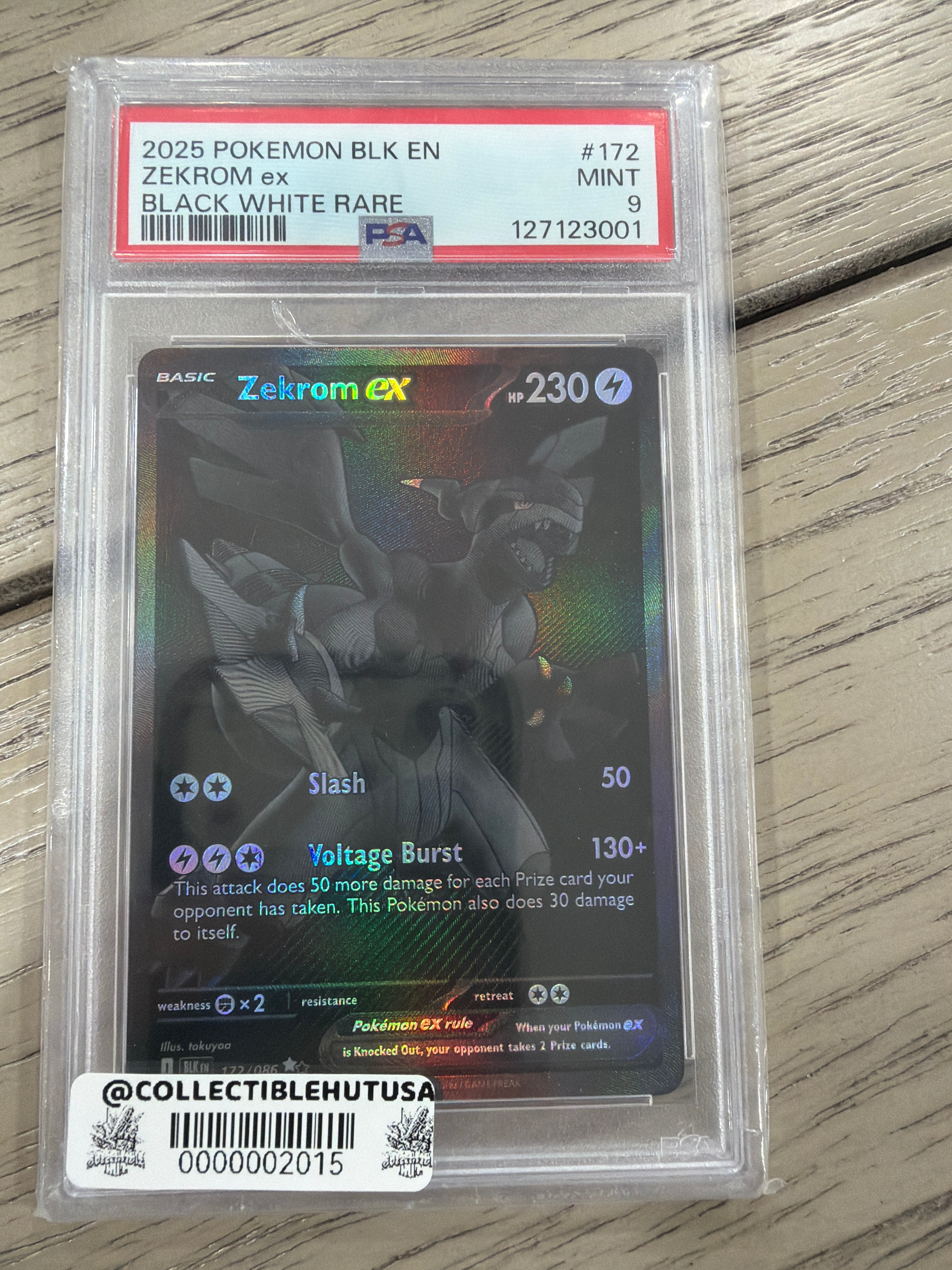 Graded Pokemon - 2025 POKEMON BLK EN-BLACK BOLT BLACK WHITE RARE #172 ZEKROM EX PSA 9