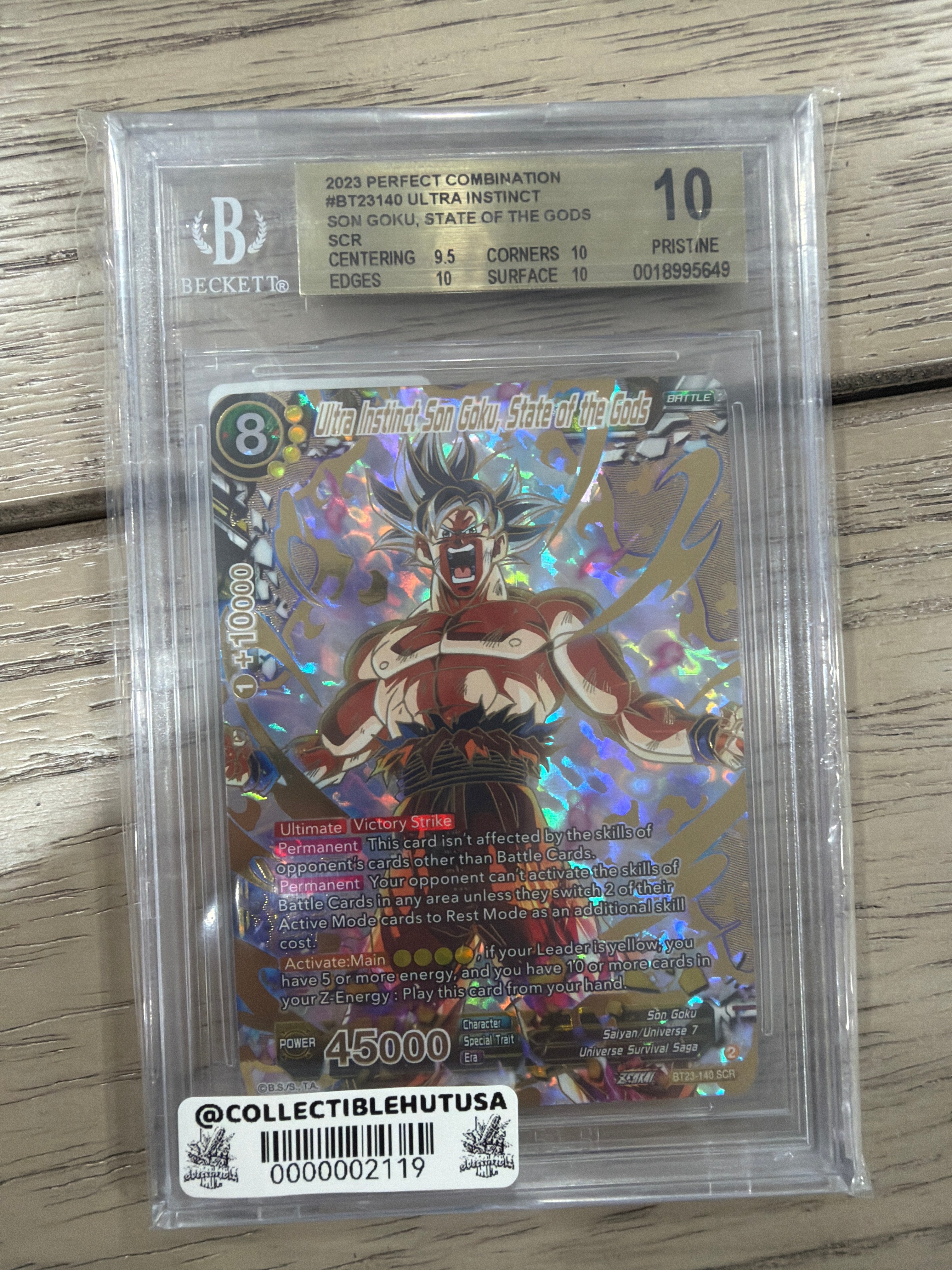 Graded Dragon Ball Z - BGS 10 - Ultra Instinct Son Goku, State of the Gods BT23-140