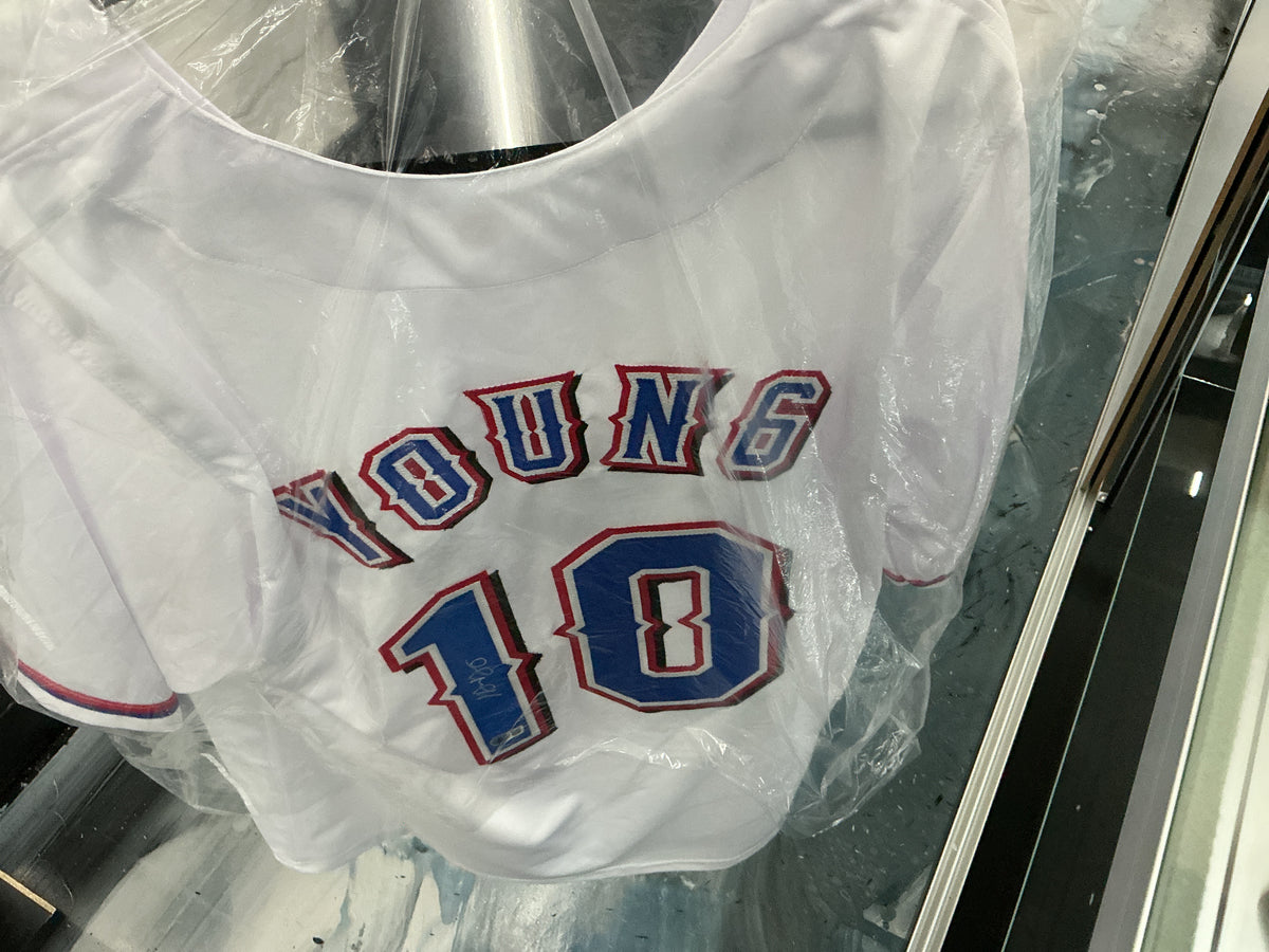 Signed Texas Rangers #10 Young Jersey