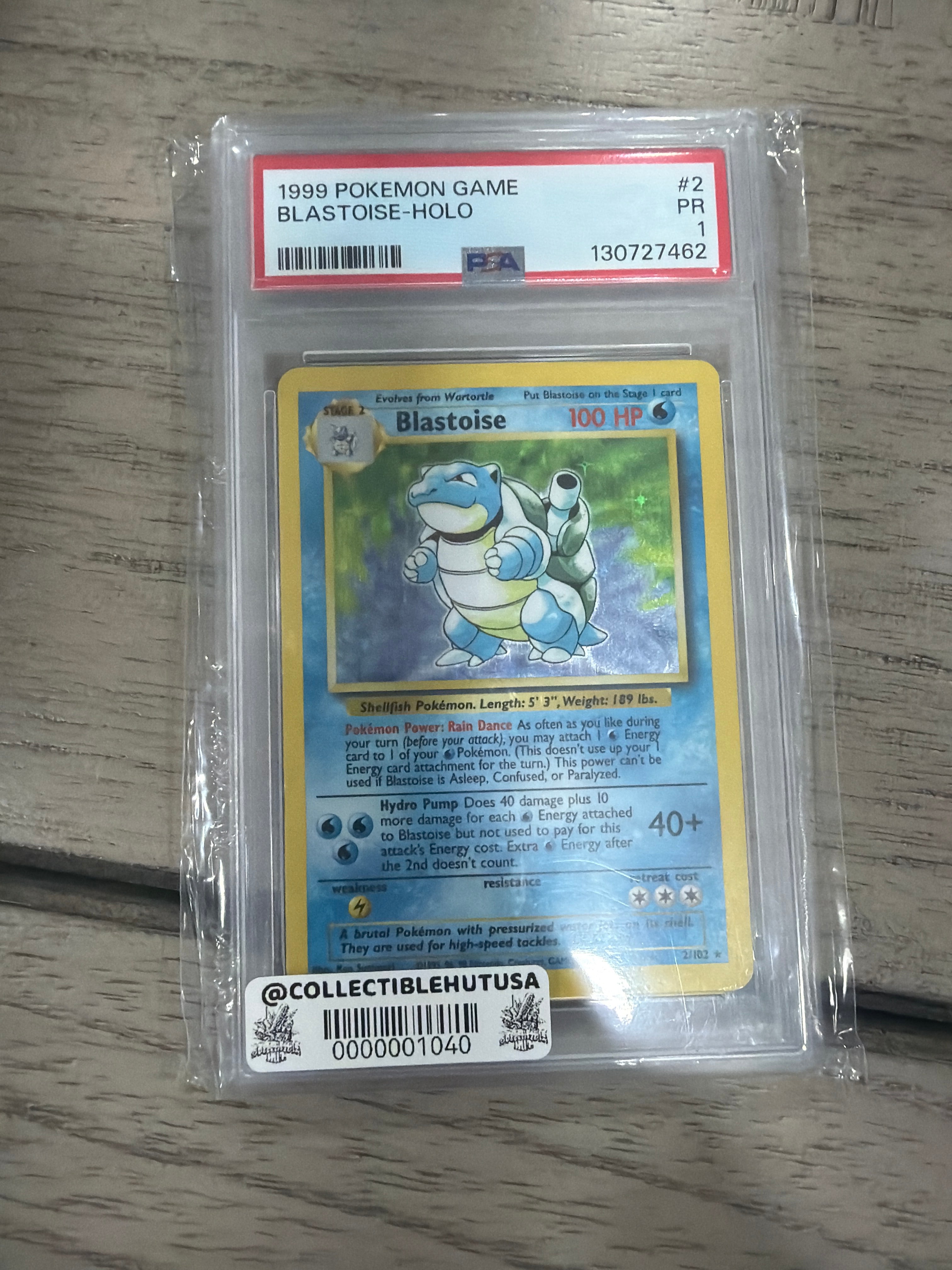 Graded Pokemon - [AUS] Blastoise 2/102 Base Set Holo PSA 1 PR English Pokemon Card WOTC 1999