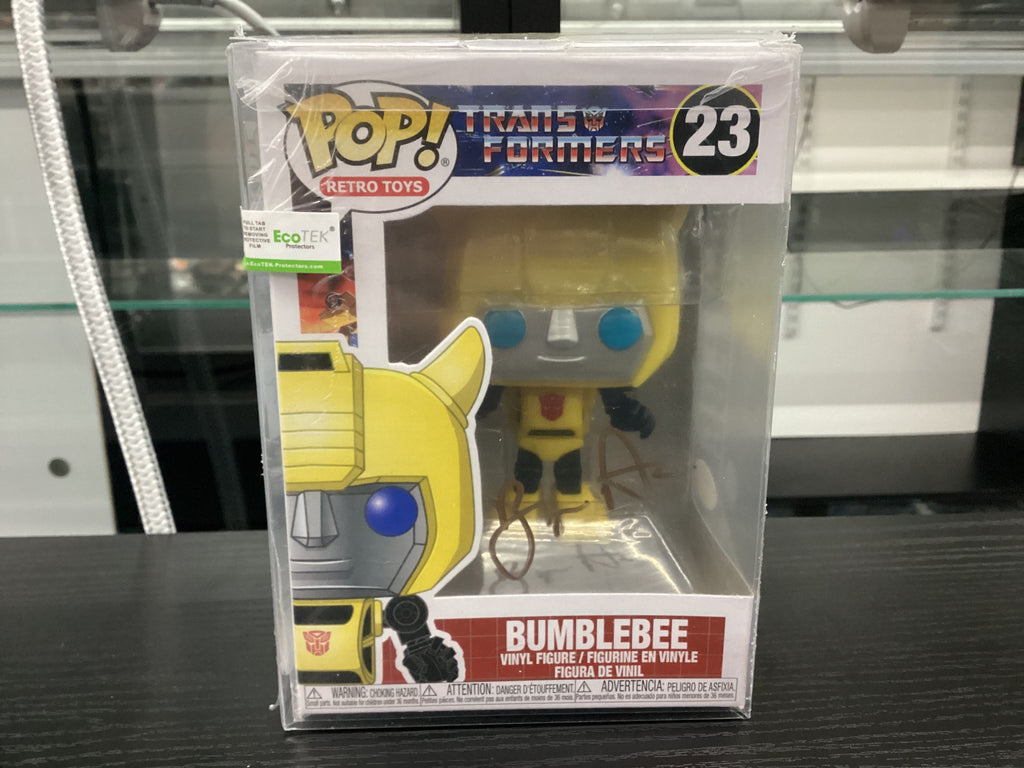 Signed Funko Pop 23 6 inch - Transformers - Bumblebee - Signed by Bumper Robinson