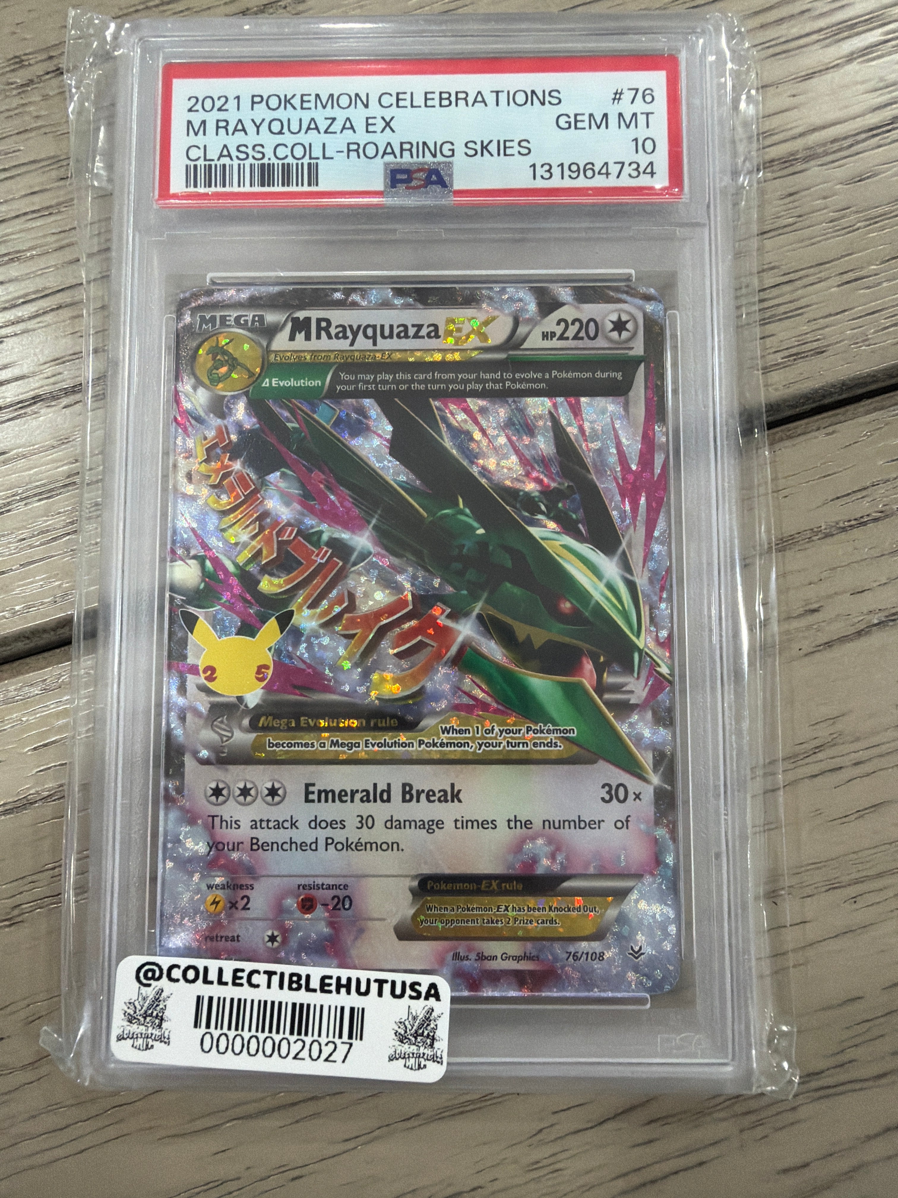 Graded Pokemon - 2021 POKEMON CELEBRATIONS CLASSIC COLLECTION #76 M RAYQUAZA EX PSA 10