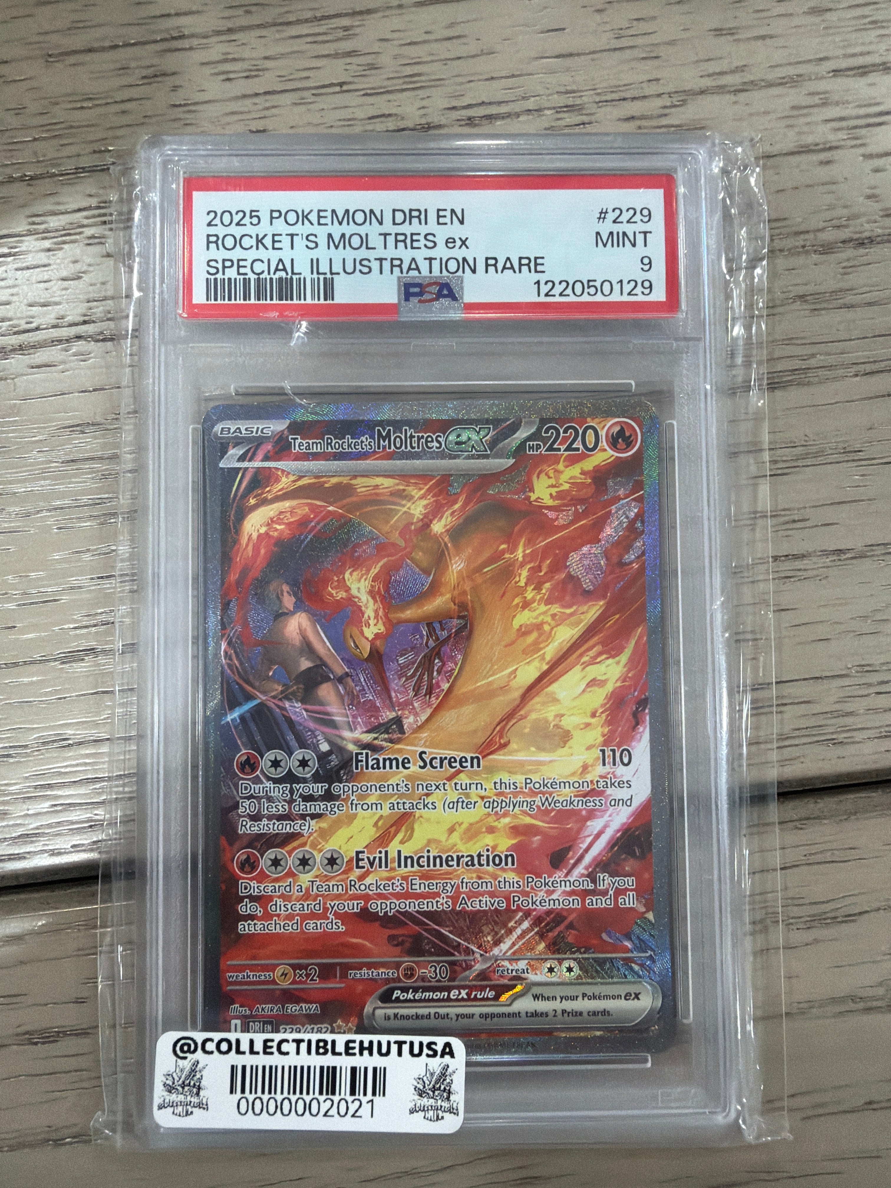 Graded Pokemon - Pokémon TCG Team Rockets Moltres EX Card 229/182 PSA 9