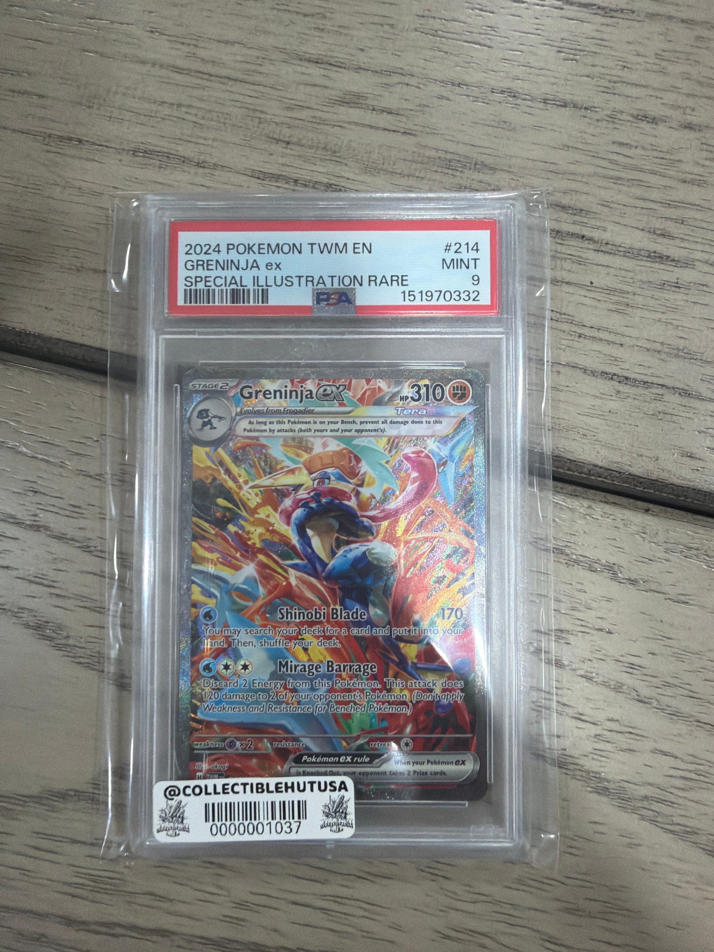 Graded Pokemon - 2024 POKEMON TWILIGHT MASQUERADE SPECIAL ILLUSTRATION RARE GRENINJA EX PSA 9