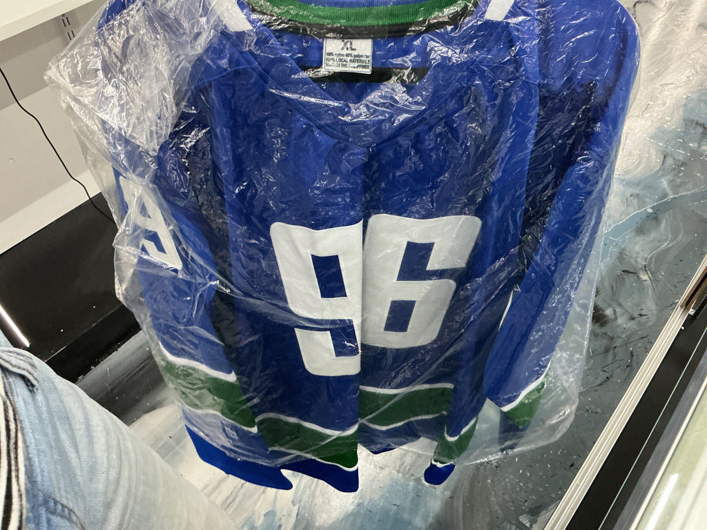Signed Andrei Kuzmenko Vancouver #96 Blue Hockey Jersey
