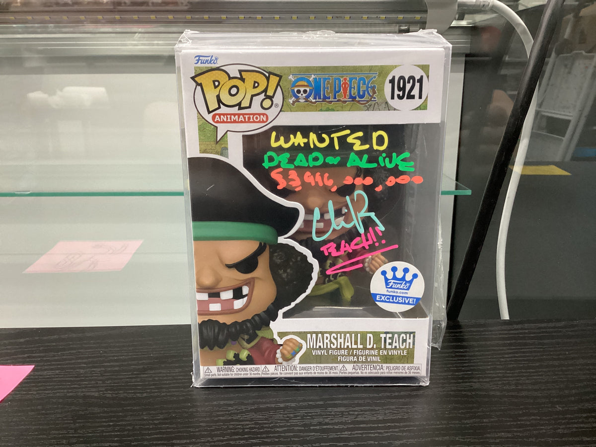Signed Funko Pop 1921 6 inch - One Piece - Marshall D. Teach - Signed by Chris Rager