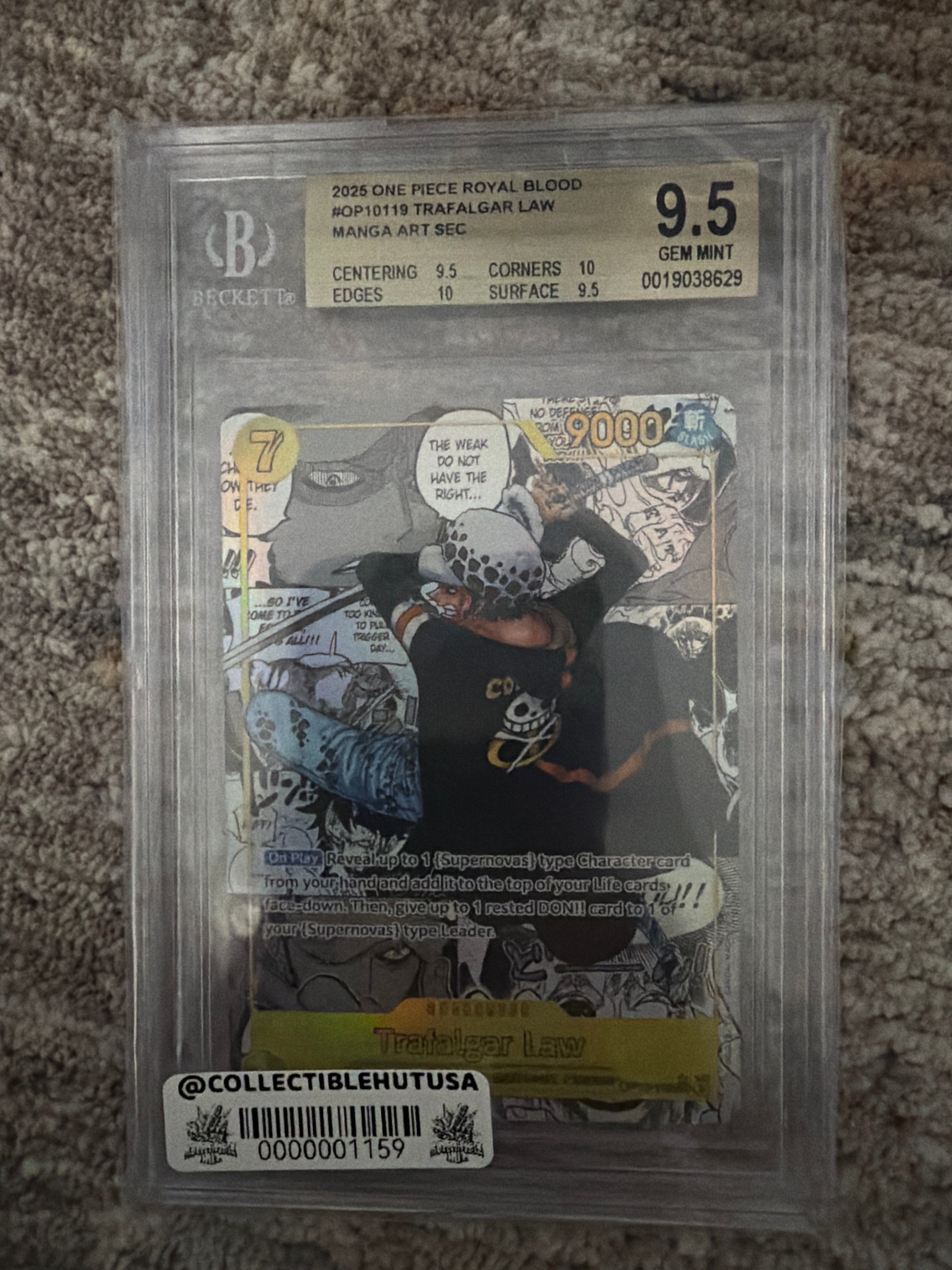 Graded One Piece - 2025 ONE PIECE ROYAL BLOOD MANGA ART SEC #OP10119 TRAFALGAR LAW BGS 9.5