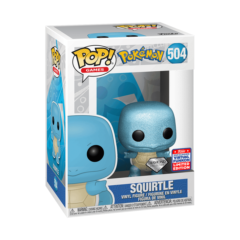 Pop Funko 504 6 in.- Pokémon- Diamond Edition Squirtle- 2021 Summer Convention Limited Edition