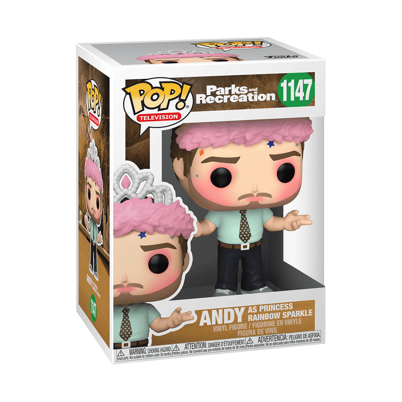 Pop Funko 1147 6 in.- Parks and Recreation- Andy as Princess Rainbow Sparkle