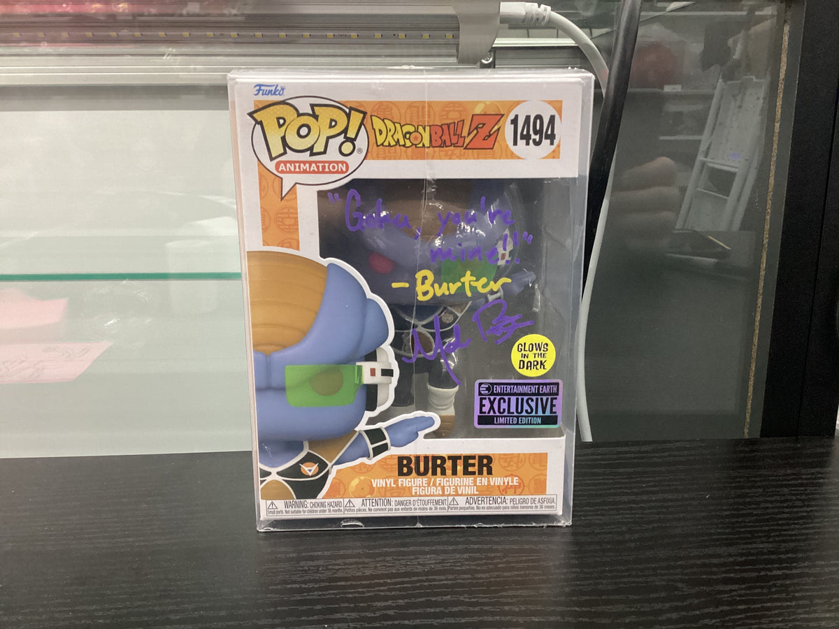 Signed Funko Pop 1494 6 inch - Dragon Ball Z - Burter - Entertainment Earth Exclusive Limited Edition - Signed by