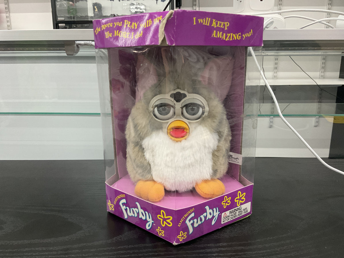 1998 Electronic Furby - Brown and White with Pink Ears