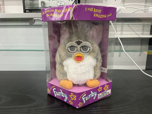 1998 Electronic Furby - Brown and White with Pink Ears