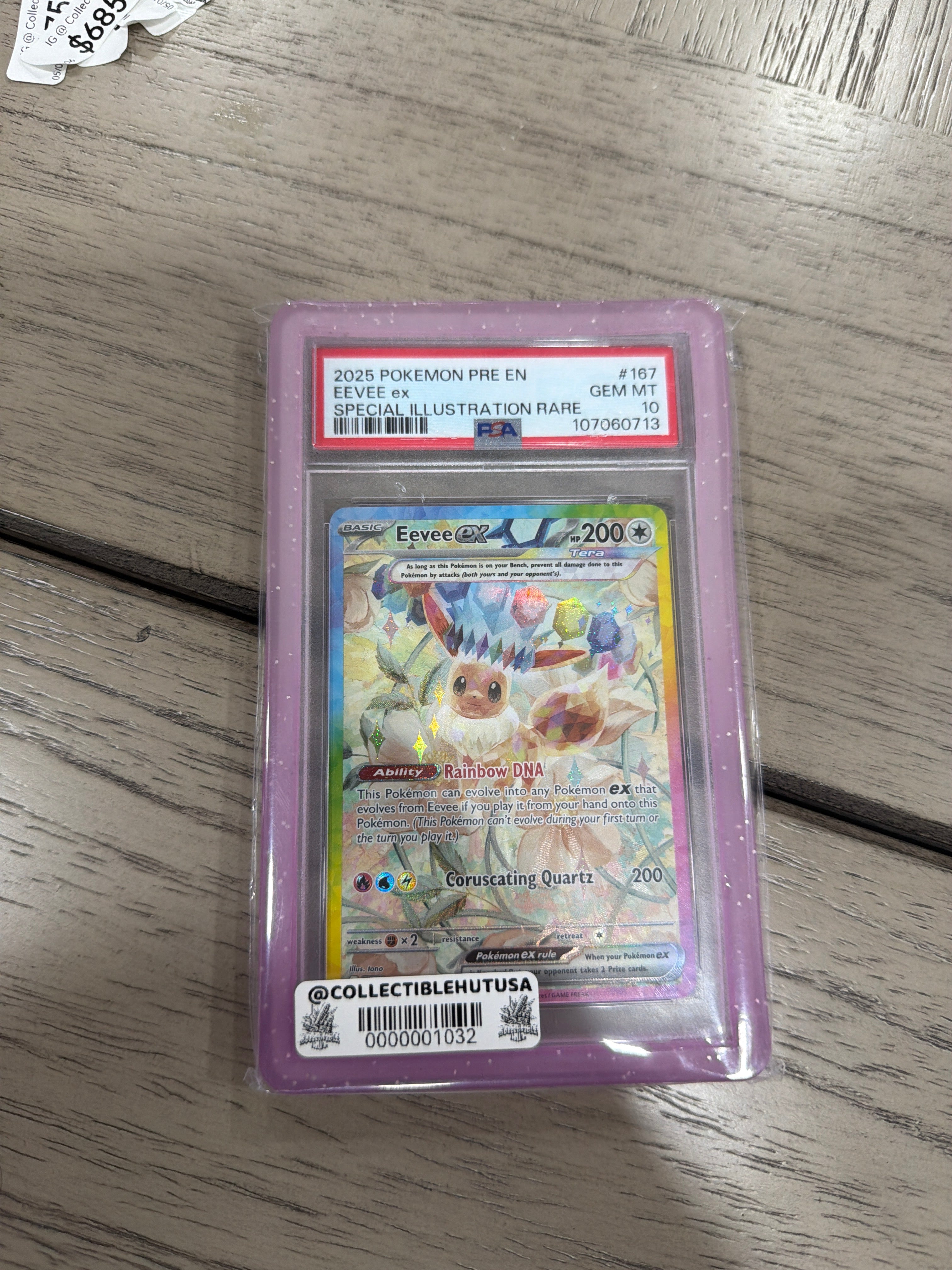 Graded Pokemon - 2025 POKEMON PRISMATIC EVOLUTIONS #167 EEVEE EX SIR PSA 10