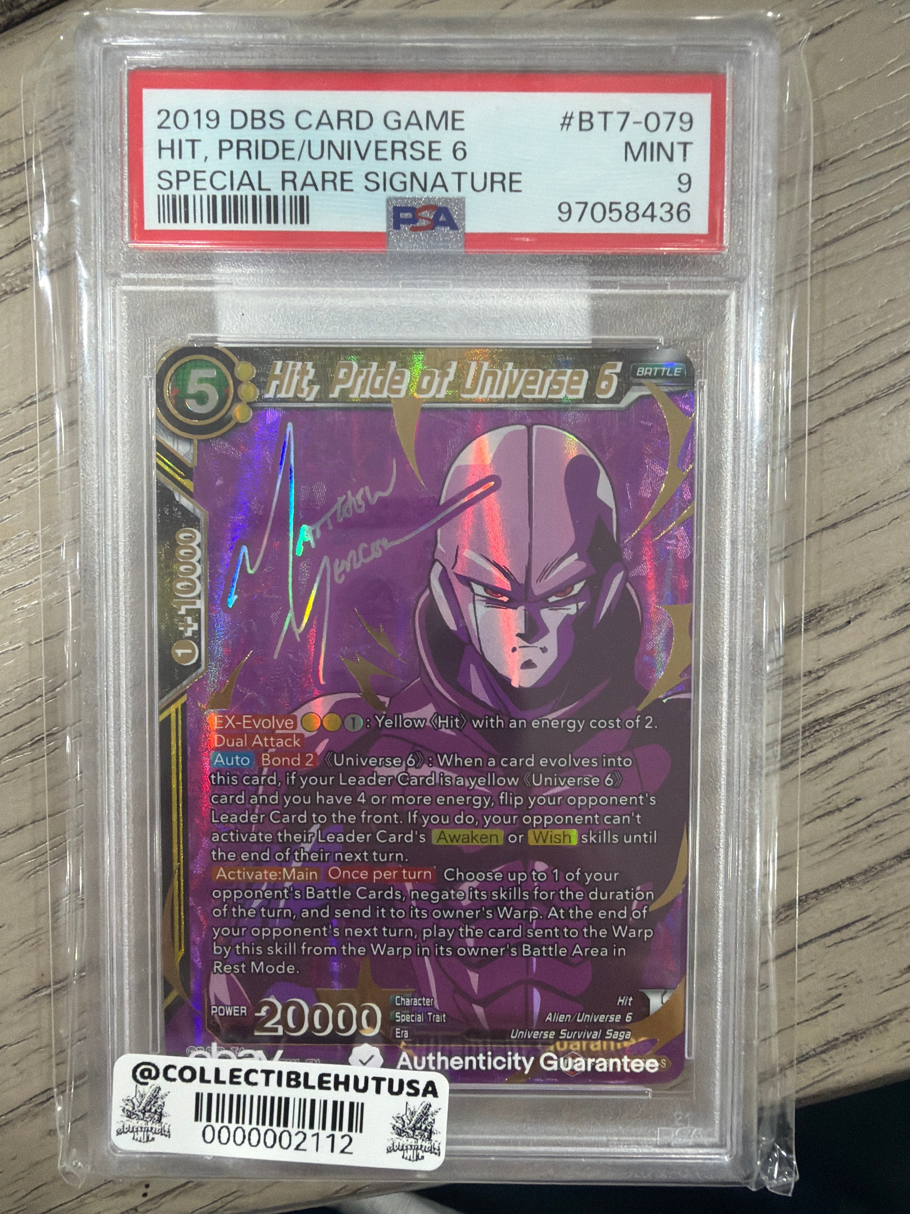 Graded Dragon Ball Z - 2019 Dragon Ball S S.7 Assault/Saiyns-SPRS #BT7-079 Hit Pride/Univ.6 PSA 9