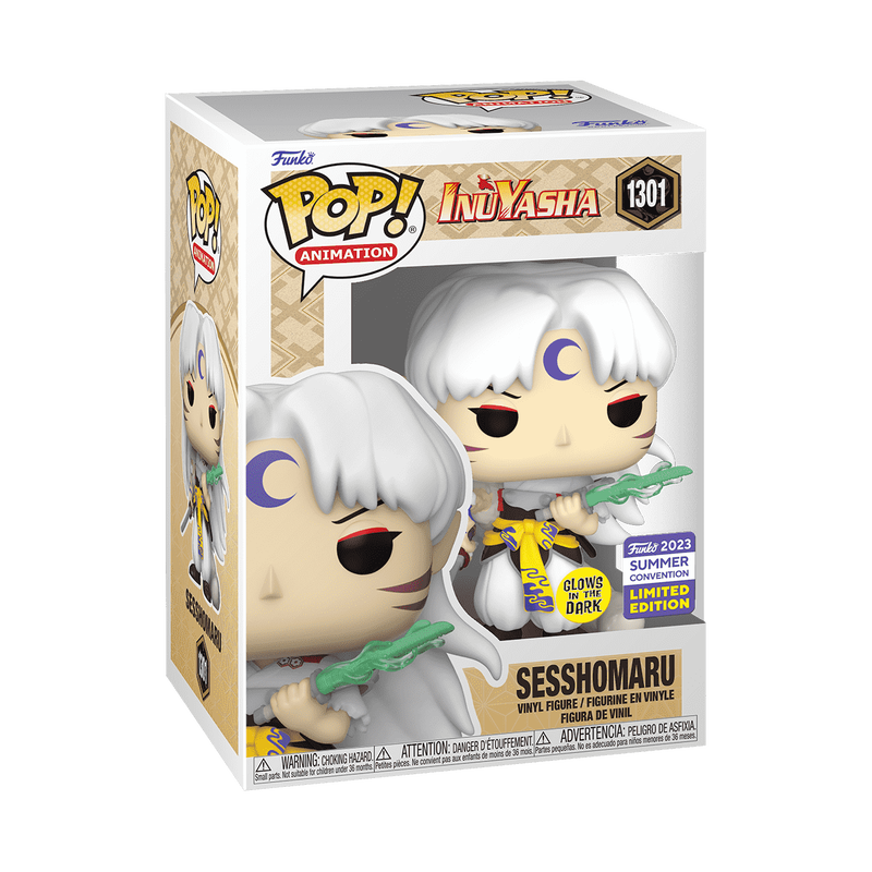 Funko Pop 1301 6 inch - InuYasha - Sesshomaru - Vaulted - Funko 2023 Summer Convention Limited Edition - Glows in the Dark