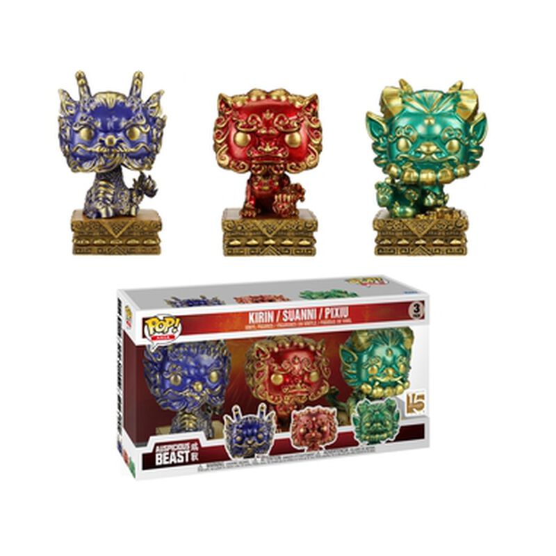 Funko Pop 3 Pack 6 in.- Auspicious Beast- Kirin/ Suanni/ Pixiu- 15 years MindStyle Exclusive