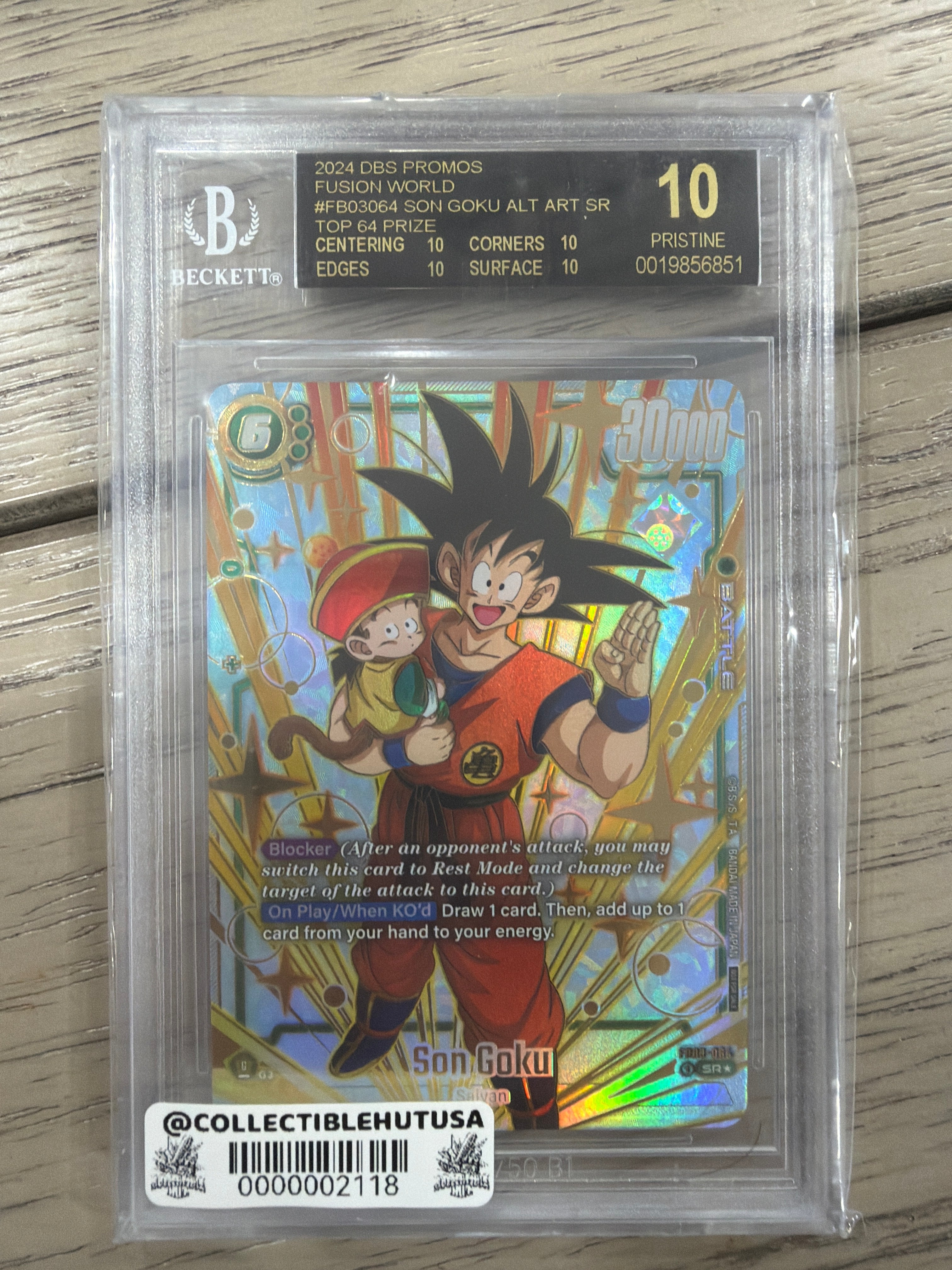 Graded Dragon Ball Z - Dragon Ball Promos Fusion World Top 64 FB03-064 Son Goku BGS 10 BLACK LABEL