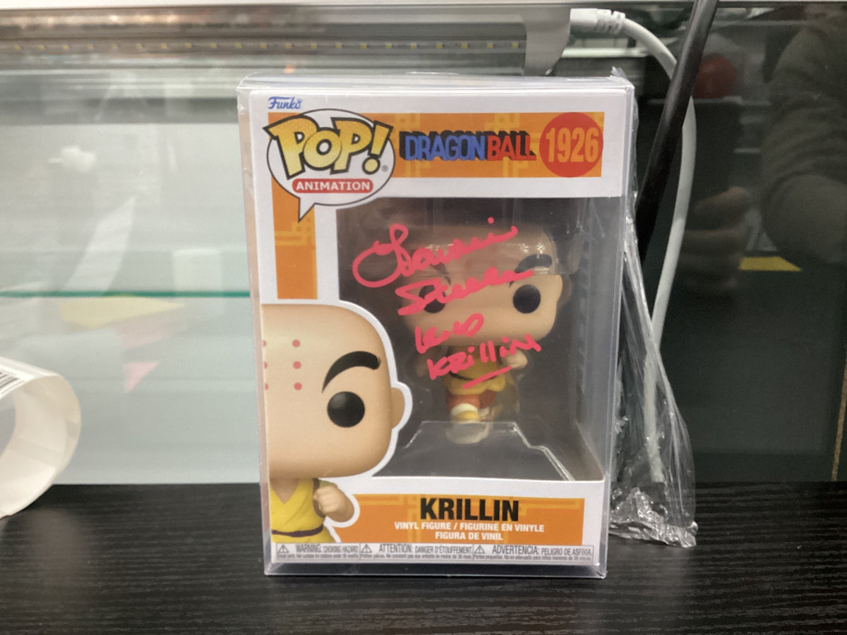 Signed Funko Pop 1926 6 inch - Dragon Ball - Krillin - Signed by Laurie Steele