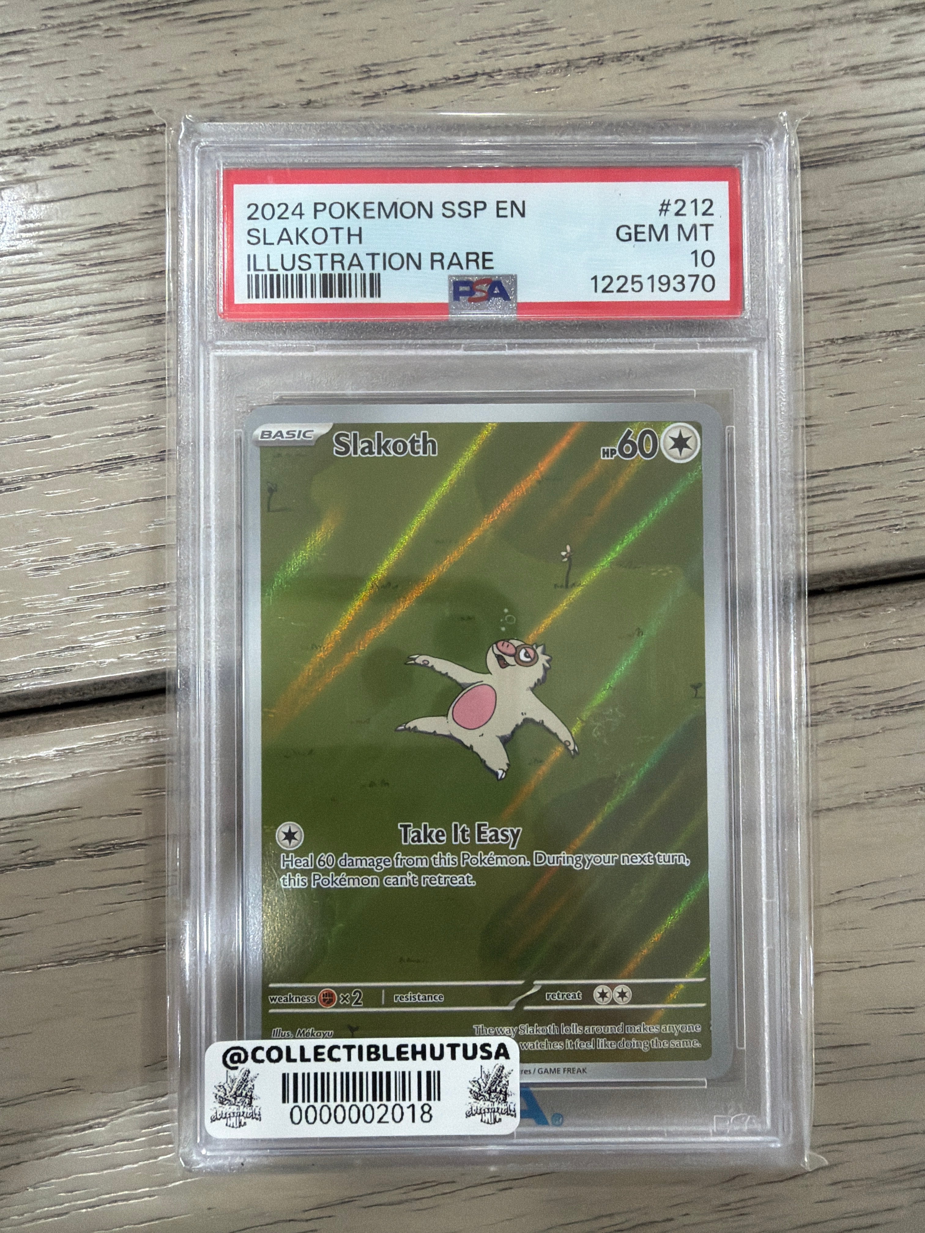 Graded Pokemon - 2024 Pokemon Scarlet & Violet Surging IR Slakoth #212 PSA 10
