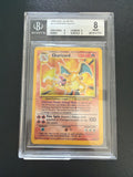 Graded Pokemon - 1999 Pokemon Base Set Unlimited Holo Charizard #4 BGS 8