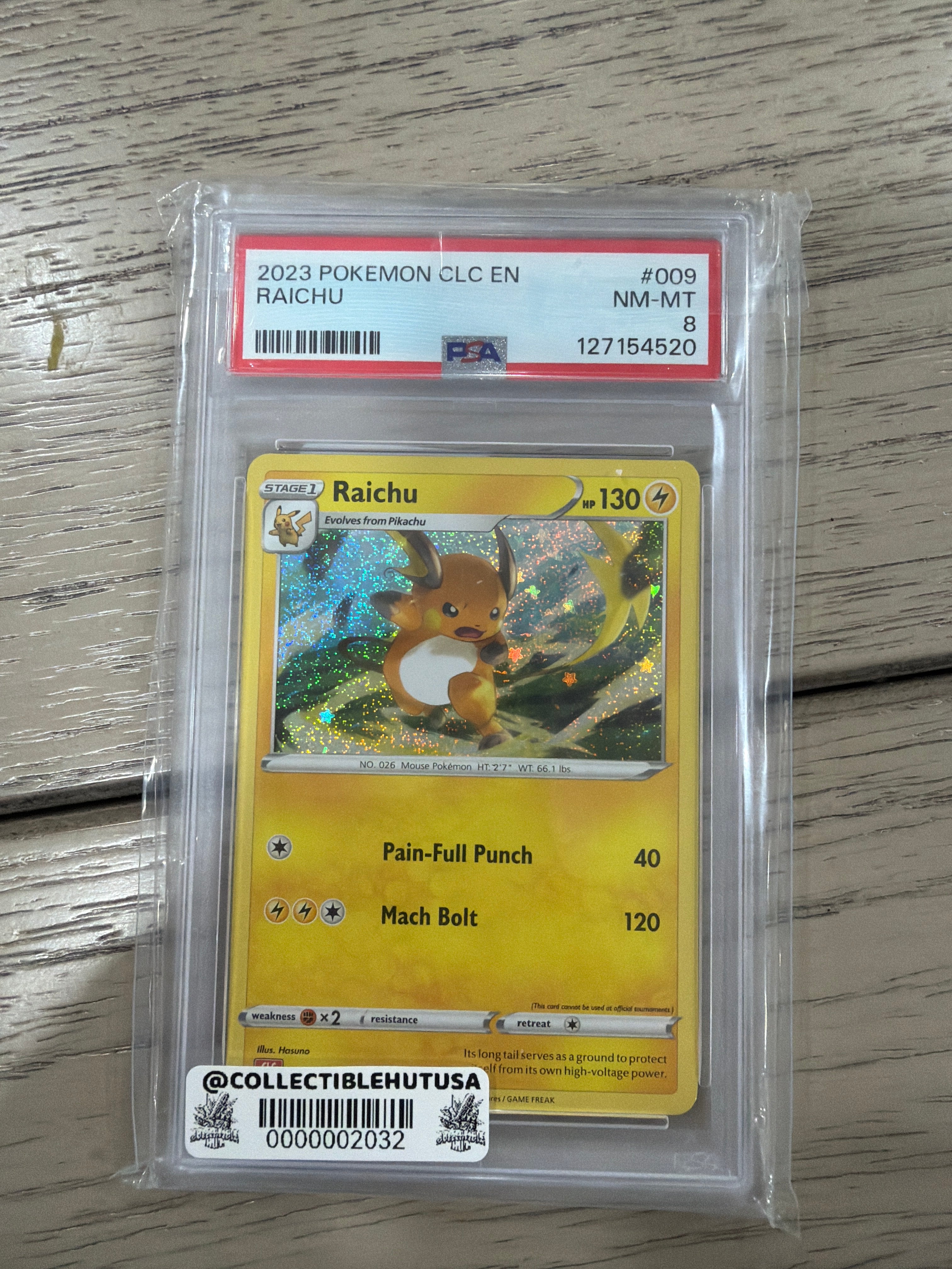Graded Pokemon - 2023 Pokemon Classic Collection Raichu Charizard & Ho Oh ex Deck #009/034 PSA 8
