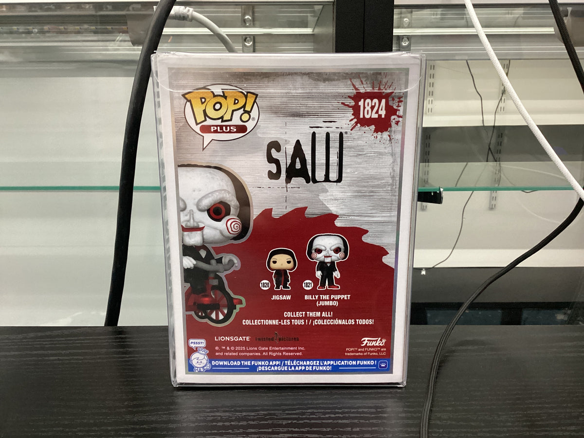 Signed Funko Pop 1824 6 inch - Saw - Billy the Puppet - Signed by Tobin Bell