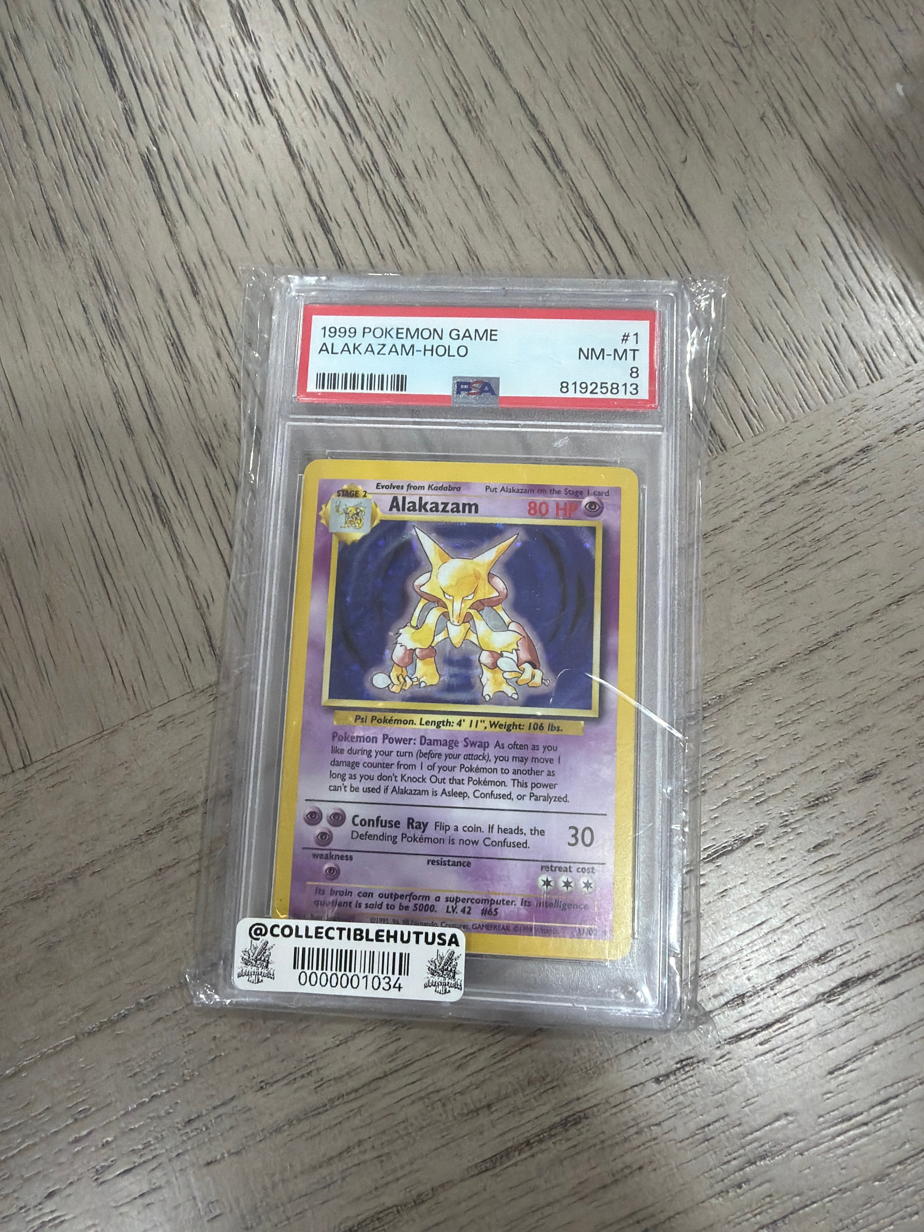 Graded Pokemon - 1999 Pokemon Base Set Holo Alakazam #1 PSA 8 NM-MT