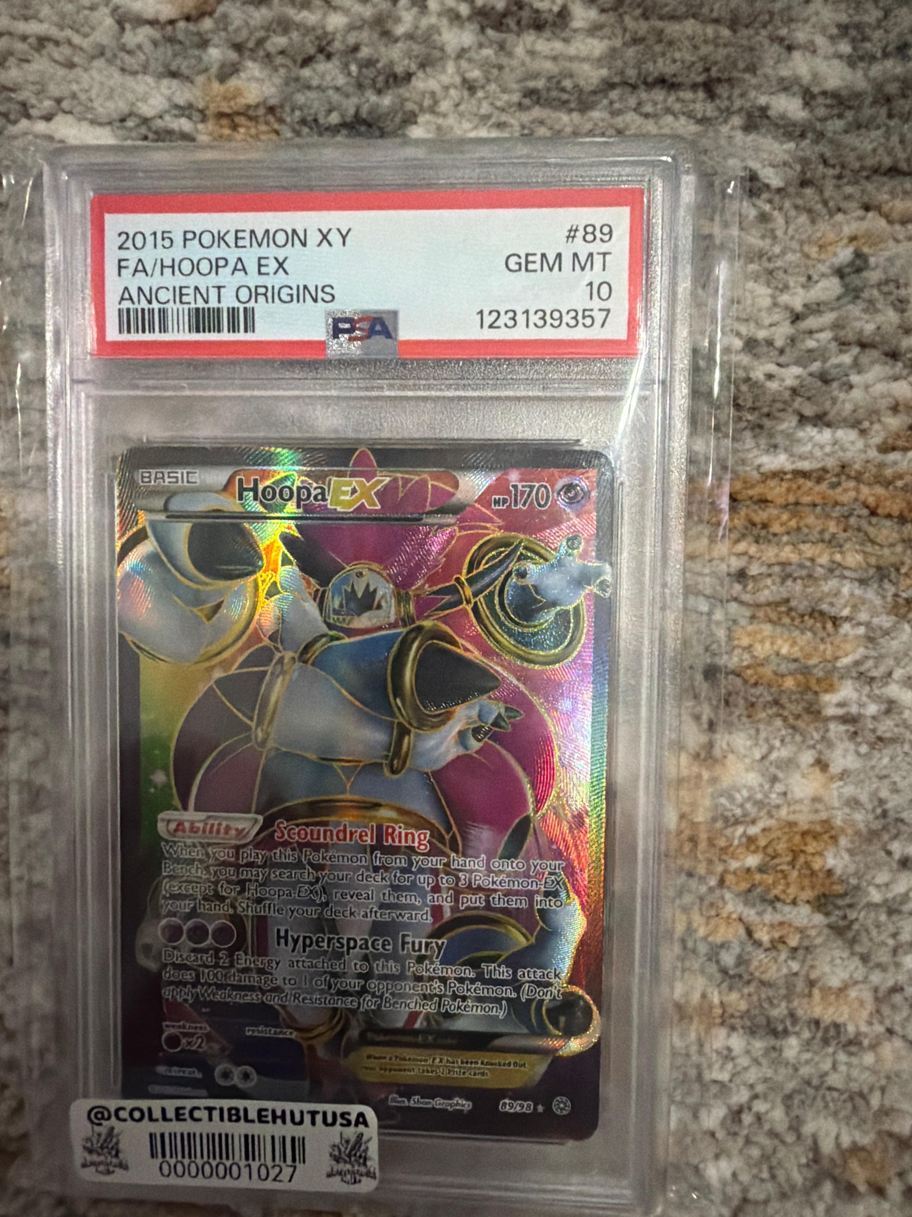 Graded Pokemon - Pokemon Hoopa EX XY Ancient Origins Full Art #89 PSA 10 Gem Mint