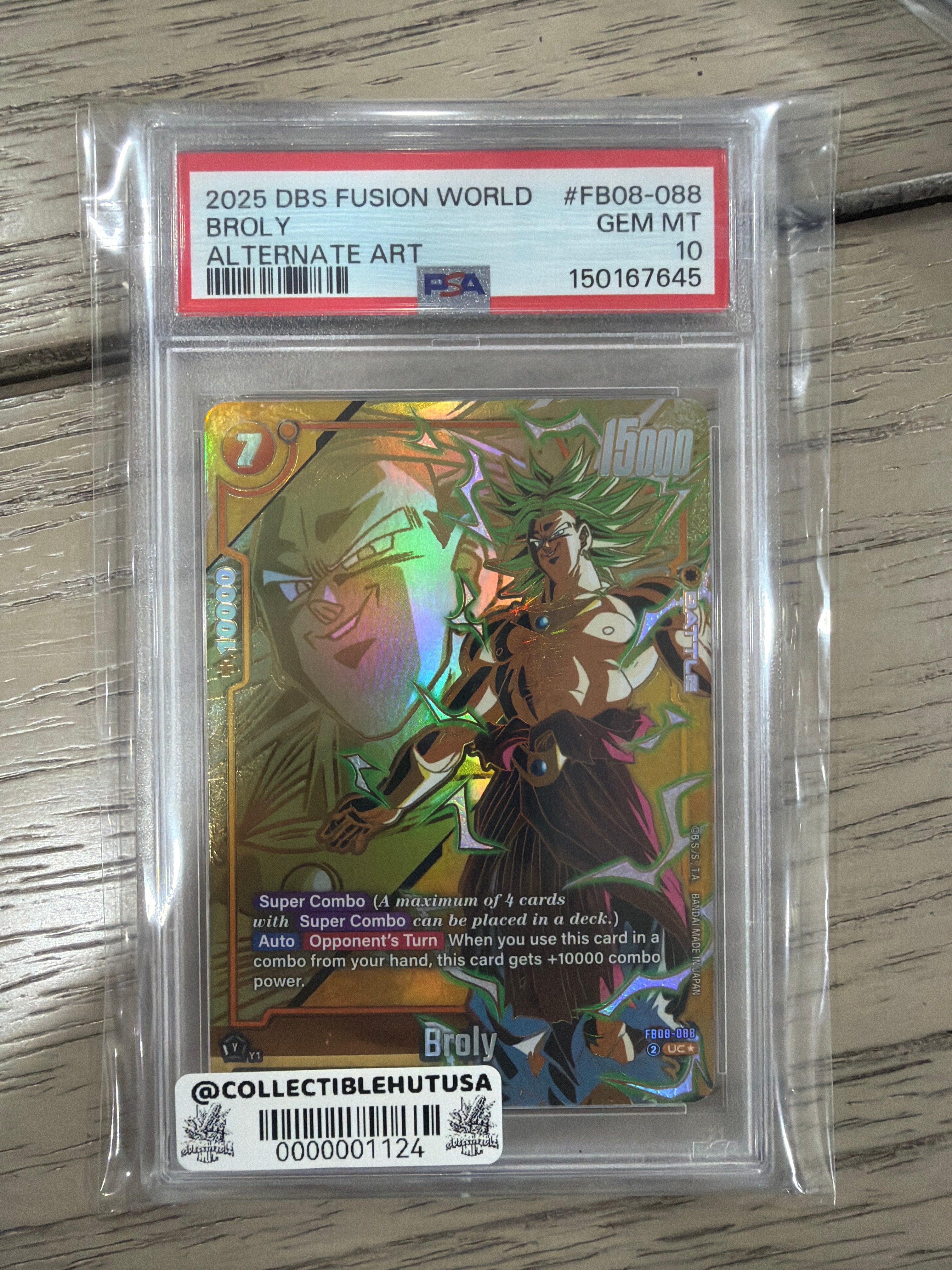 Graded Dragon Ball Z - BROLY ALTERNATE ART PSA 10 2025 DB SUPER FUSION WORLD SAIYAN'S PRIDE FB08-088