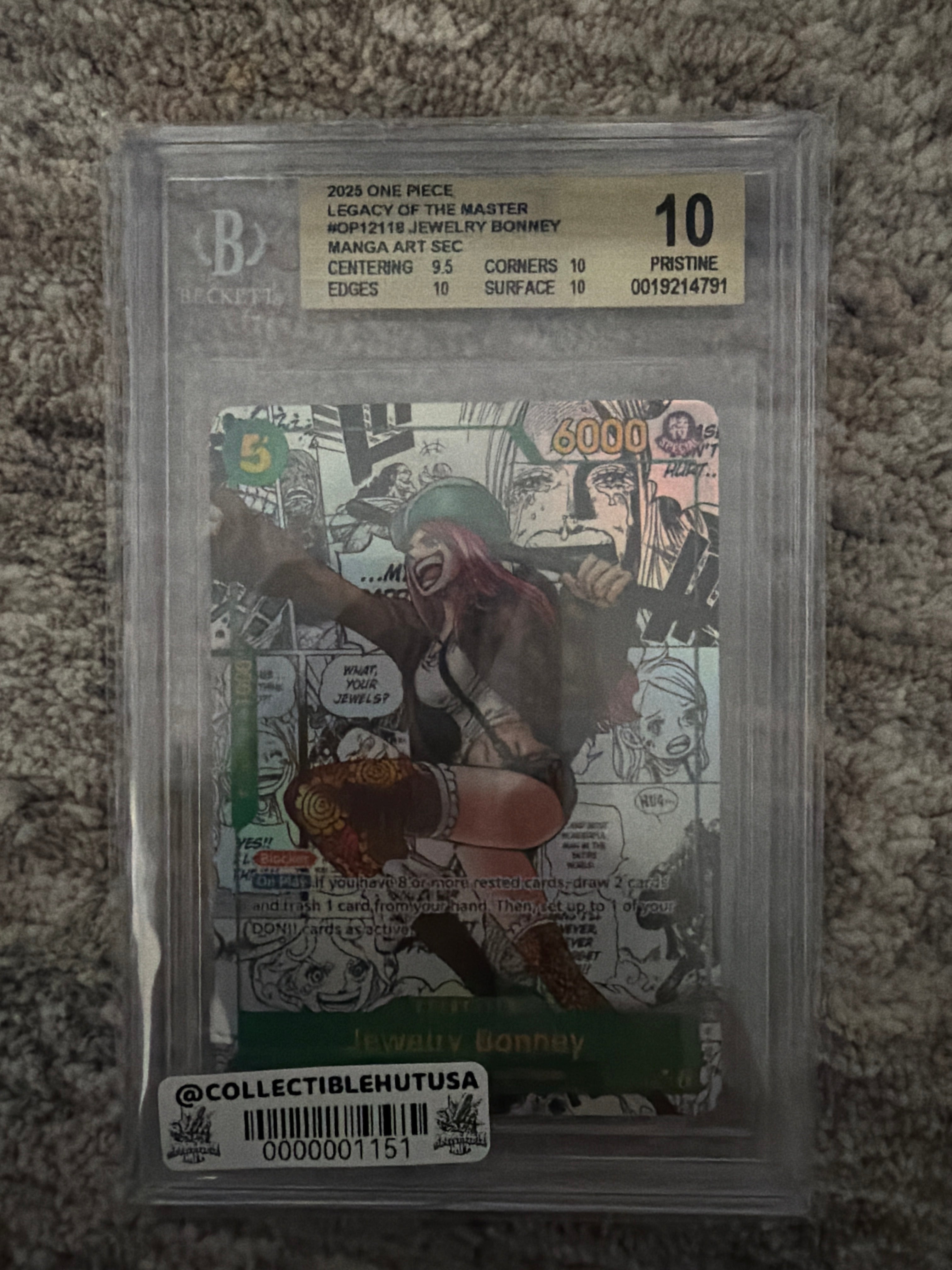 Graded One Piece - One Piece Manga Jewelry Bonney OP12-118 Legacy of the Master Alt Art GEM BGS 10
