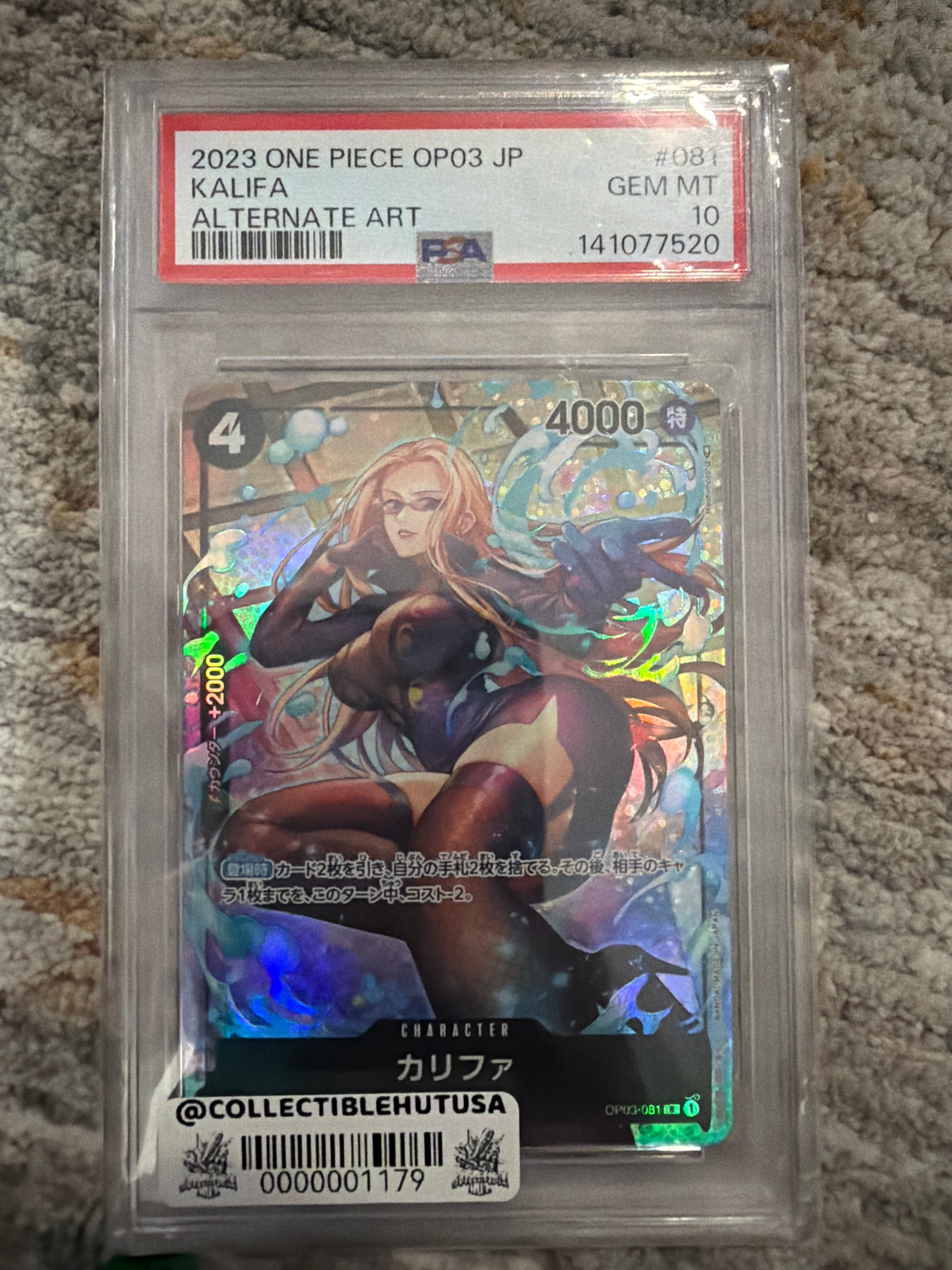 Graded One Piece - PSA 10 KALIFA OP03-081 Alternate Art 2023 One Piece Card Game Japanese GEM MT