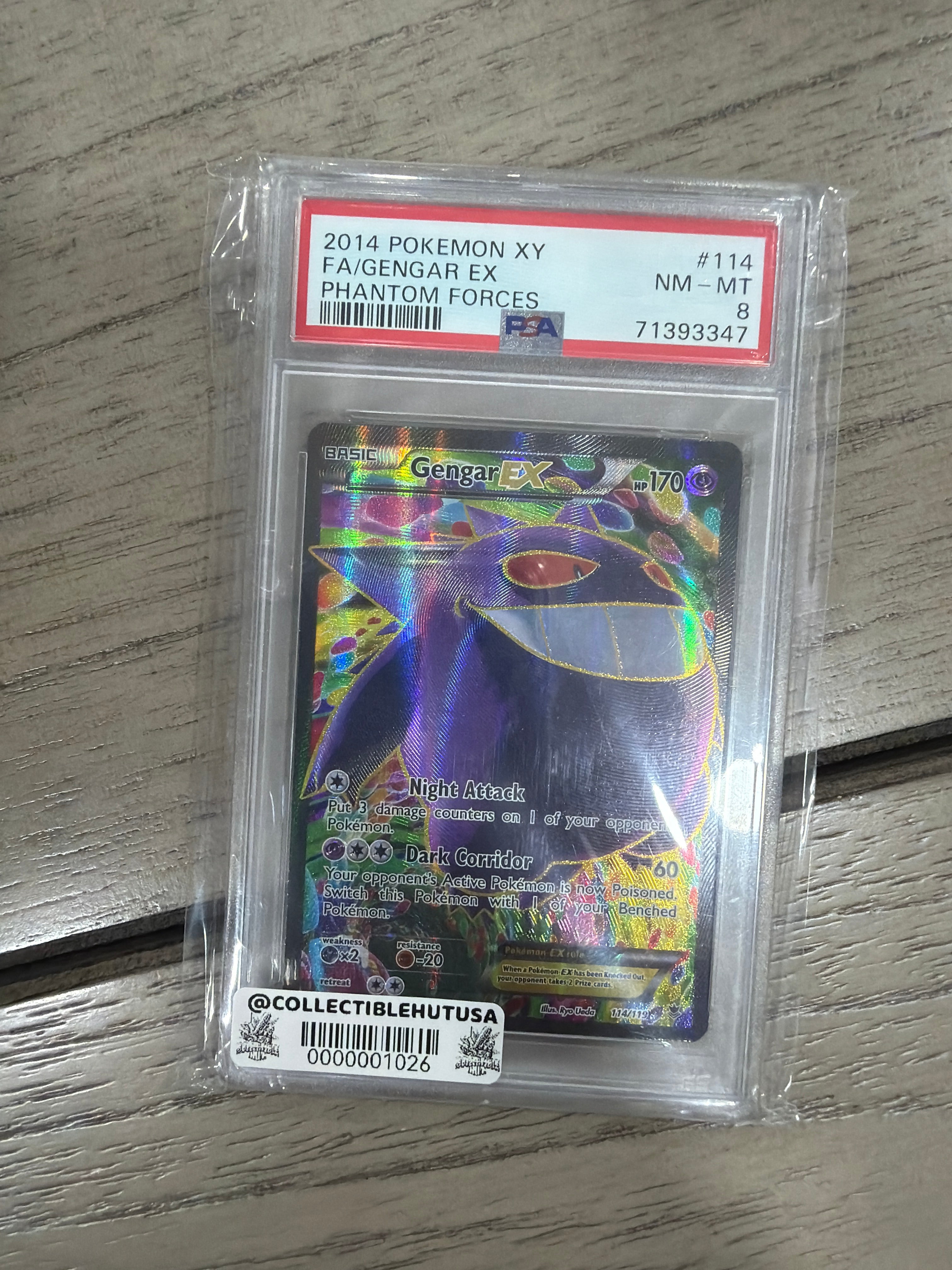 Graded Pokemon - 2014 Pokemon XY PSA 8 Gengar EX Full Art - Phantom Forces 114/119