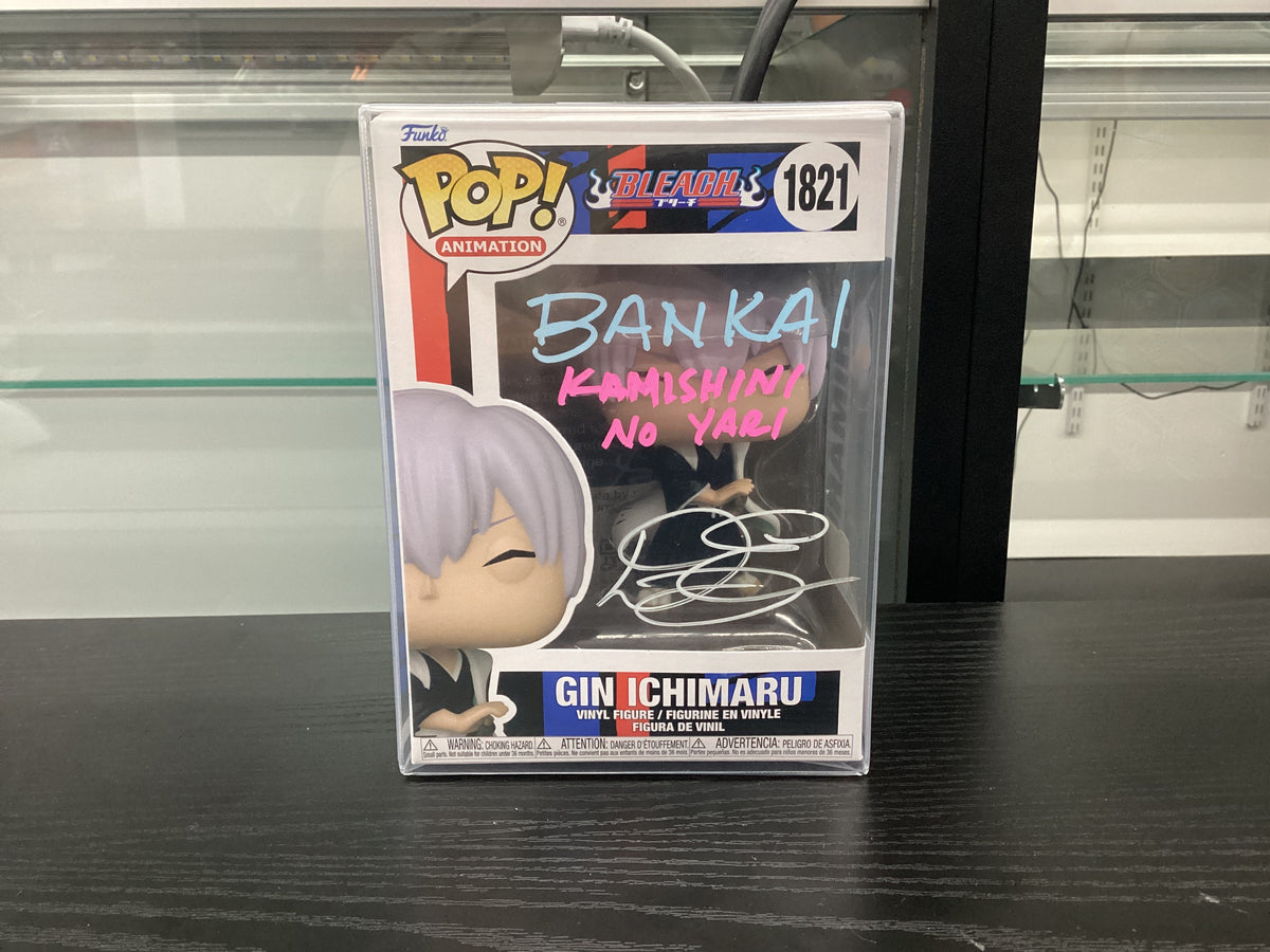 Signed Funko Pop 1821 6 inch - Bleach - Gin Ichimaru - Signed by Doug Erholtz