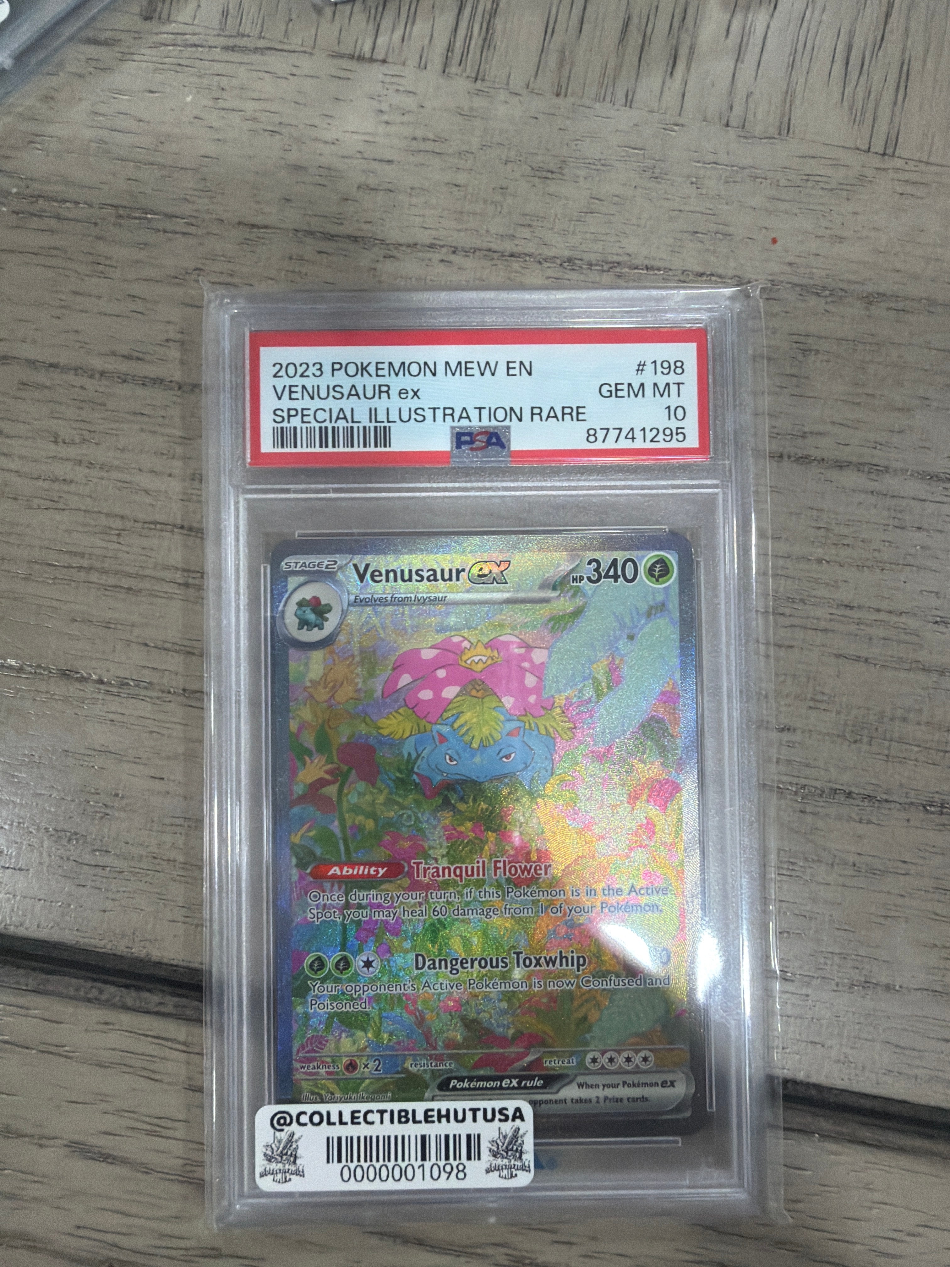 Graded Pokemon - 2023 POKEMON MEW EN-151 SPECIAL ILLUSTRATION RARE #198 VENUSAUR EX PSA 10
