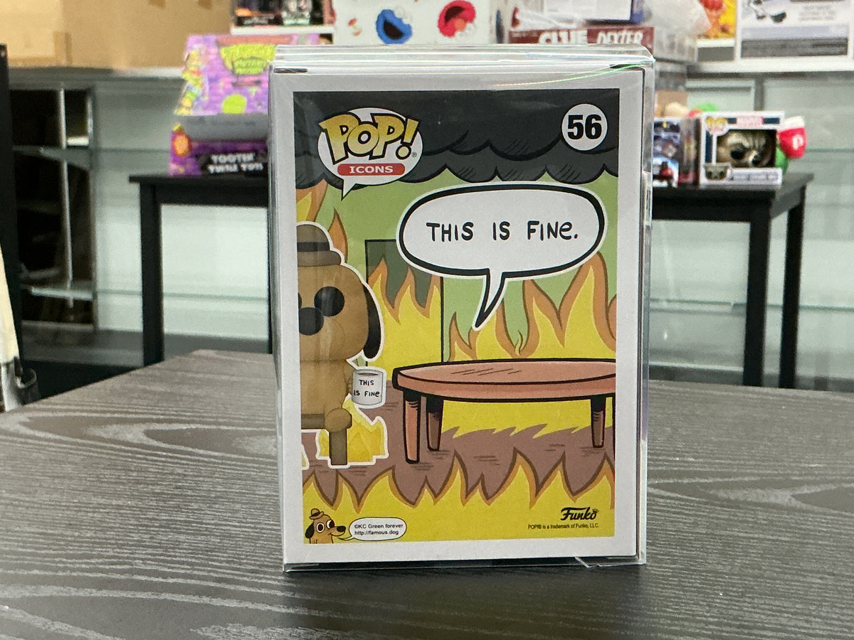 Funko Pop 56 6 inch.- This is Fine - This is Fine Dog - Signed by Dana Snyder
