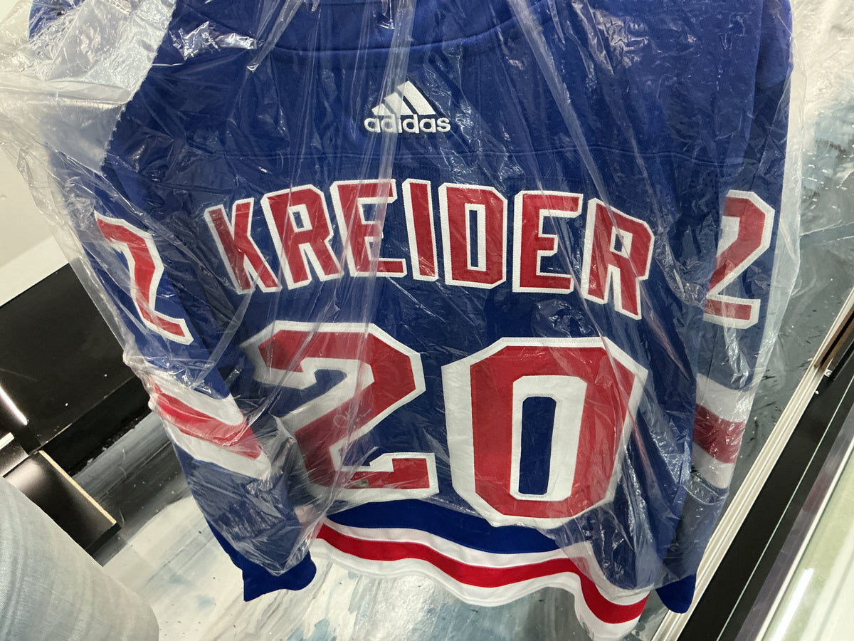 Signed #20 Kreider Blue Home Game Hockey Jersey