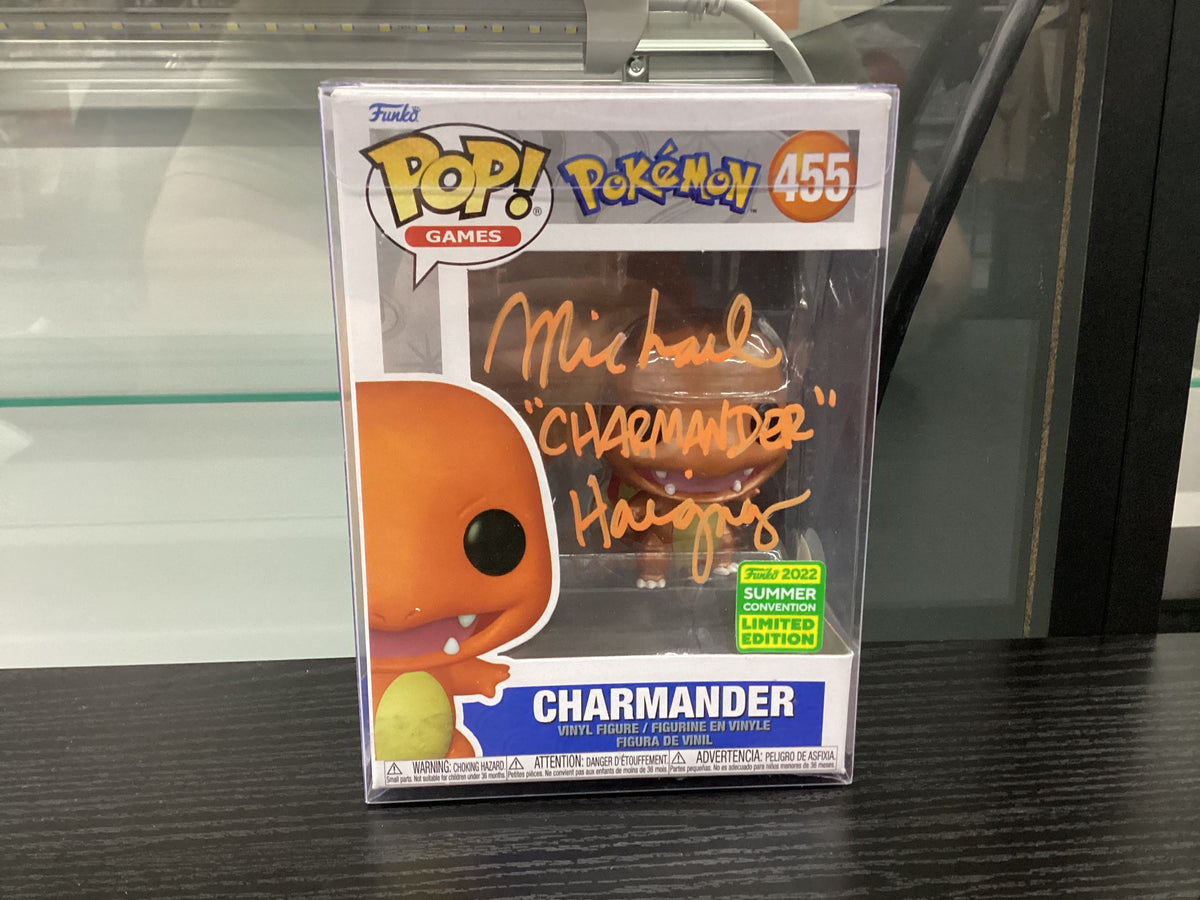 Signed Funko Pop 455 6 inch - Pokémon - Charmander - Funko 2022 Summer Convention Limited Edition - Signed by Michael Haigney