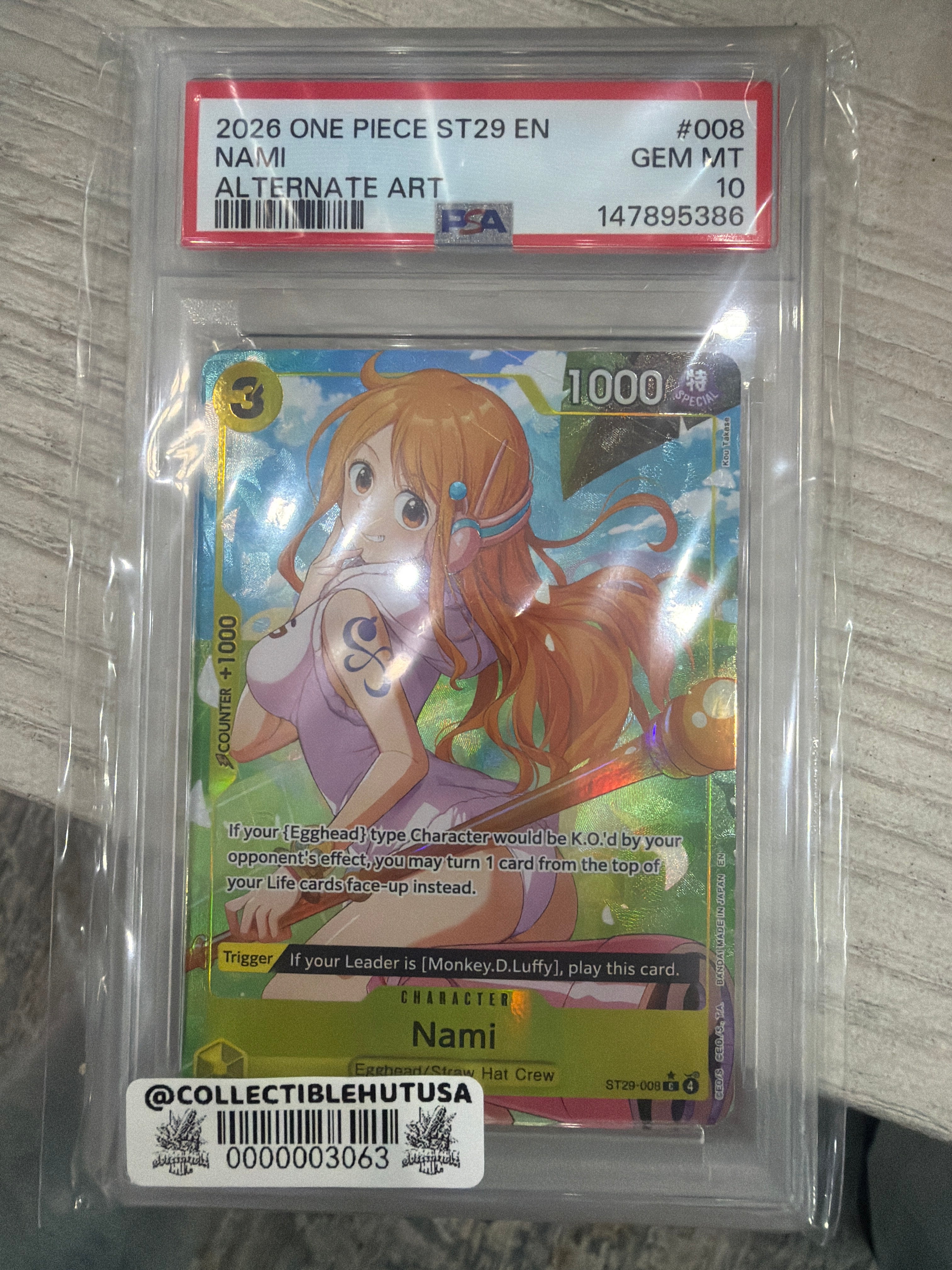 Graded One Piece - 2026 One Piece ST29 EN Nami Alternate Art #008 PSA 10 GEM MINT Gem Mint