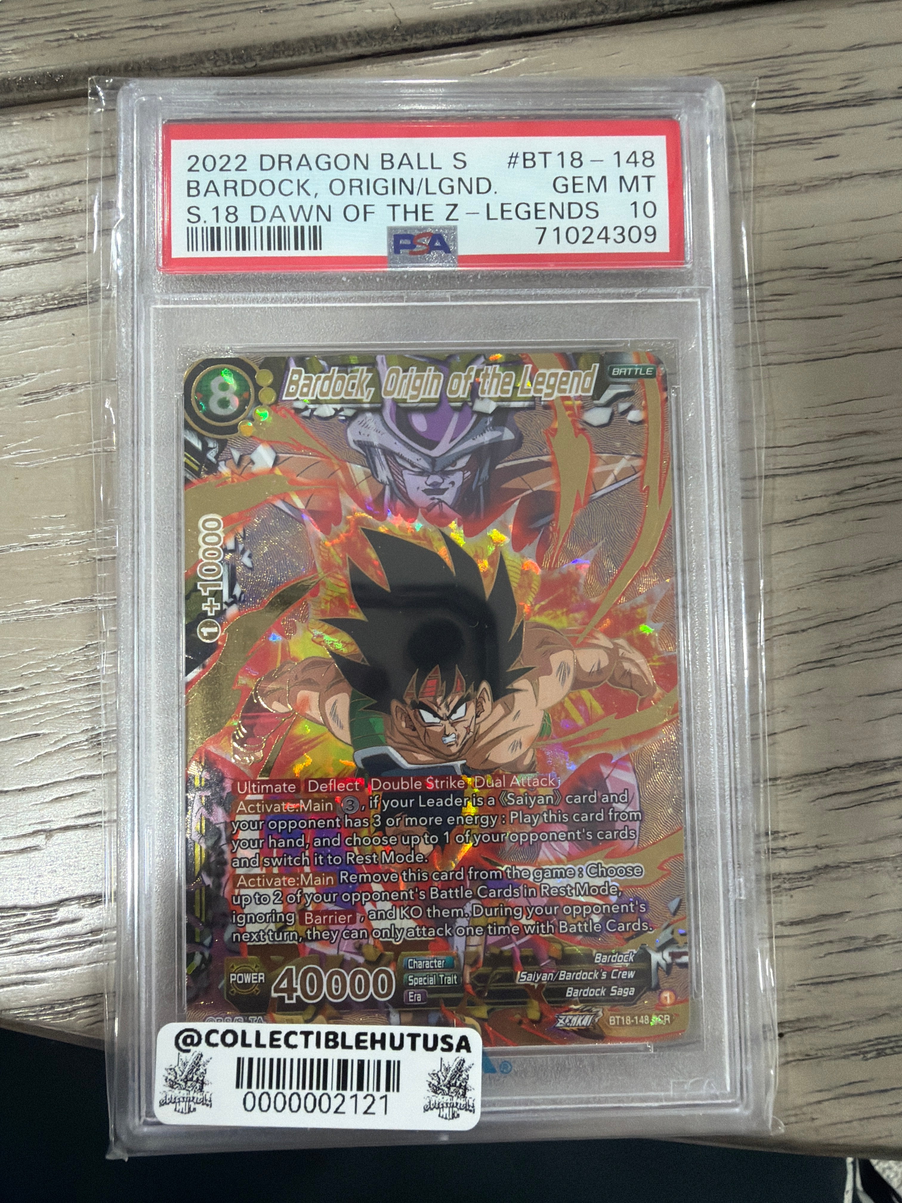 Graded Dragon Ball Z - Dragon Ball Super DBS Bardock, Origin of the Legend BT18-148 SCR PSA 10
