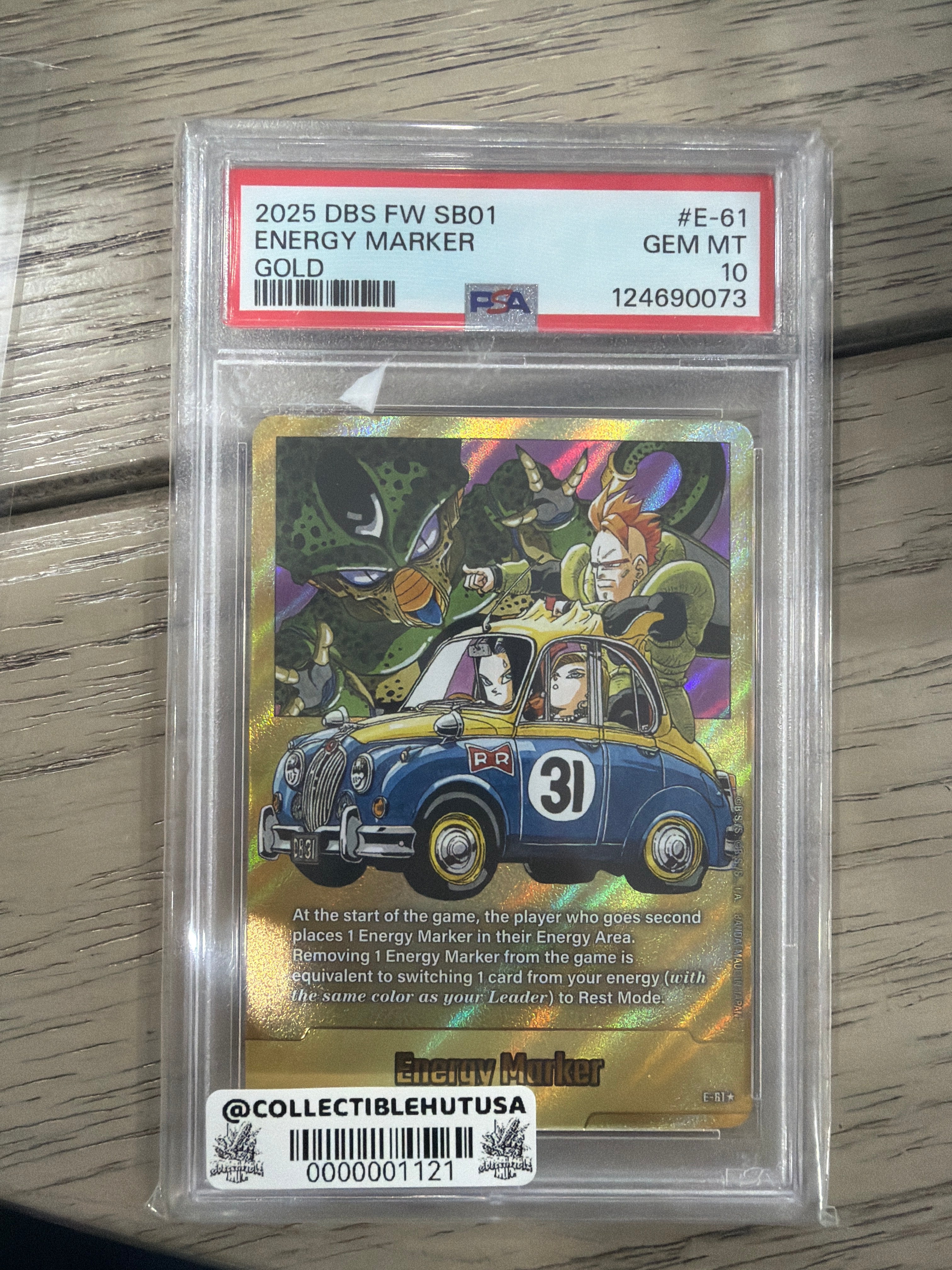 Graded Dragon Ball Z - Dragonball TCG - Energy Marker Gold PSA 10 Gem Mt Card 1/1 #E-61 Manga Booster