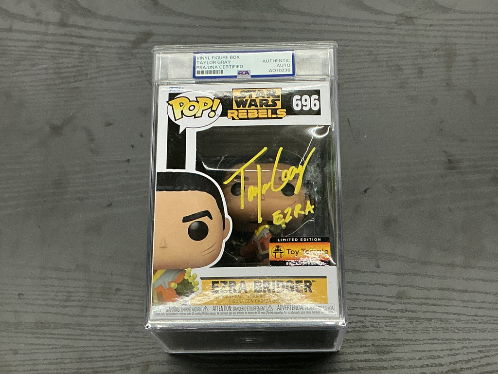 Funko Pop 696 6 inch.- Star Wars Rebels - Ezra Bridger - Signed by Taylor Gray PSA/DNA Cert.