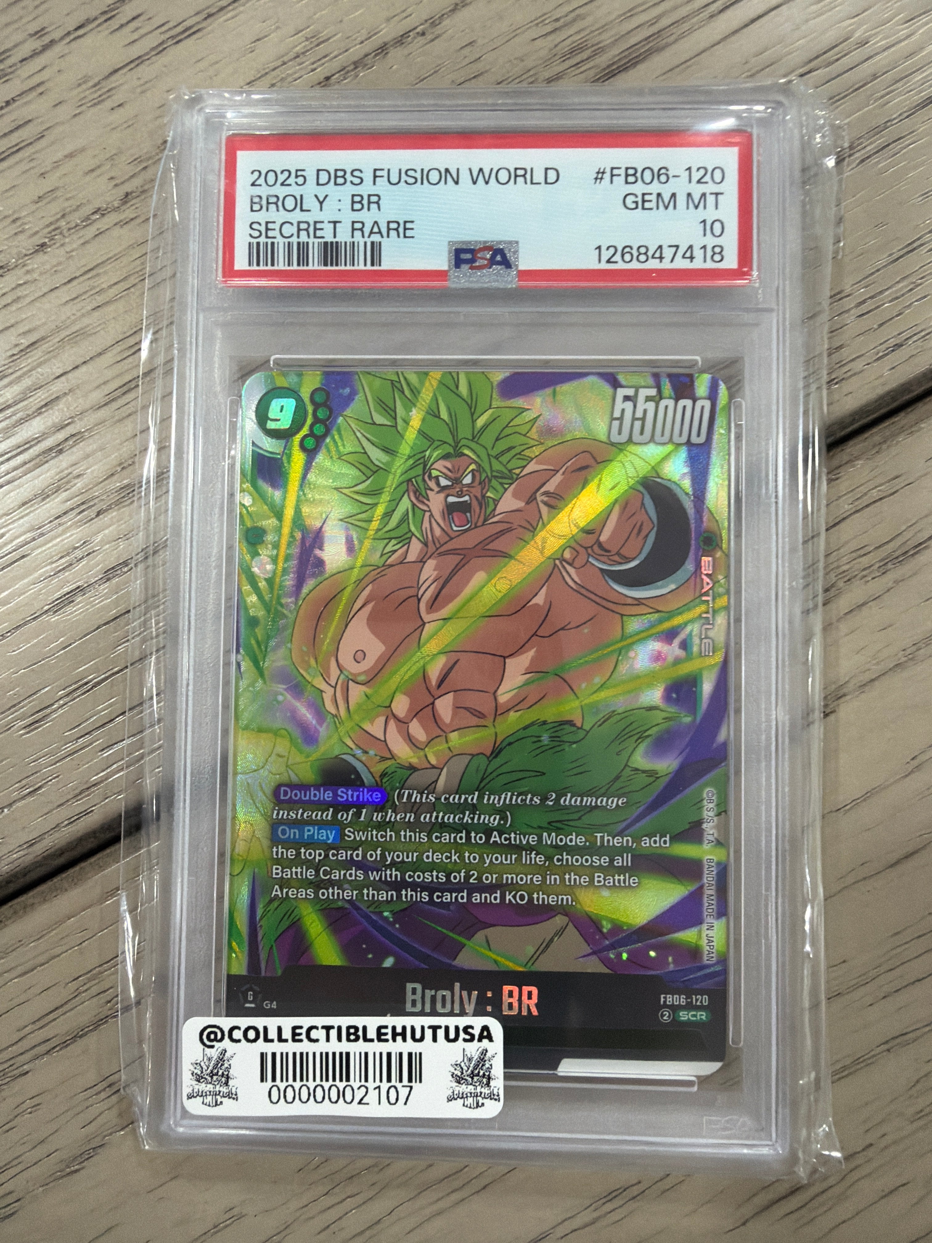 Graded Dragon Ball Z - 2025 DRAGON BALL SUPER CARD GAME FUSION WORLD RIVALS CLASH BROLY : BR PSA 10