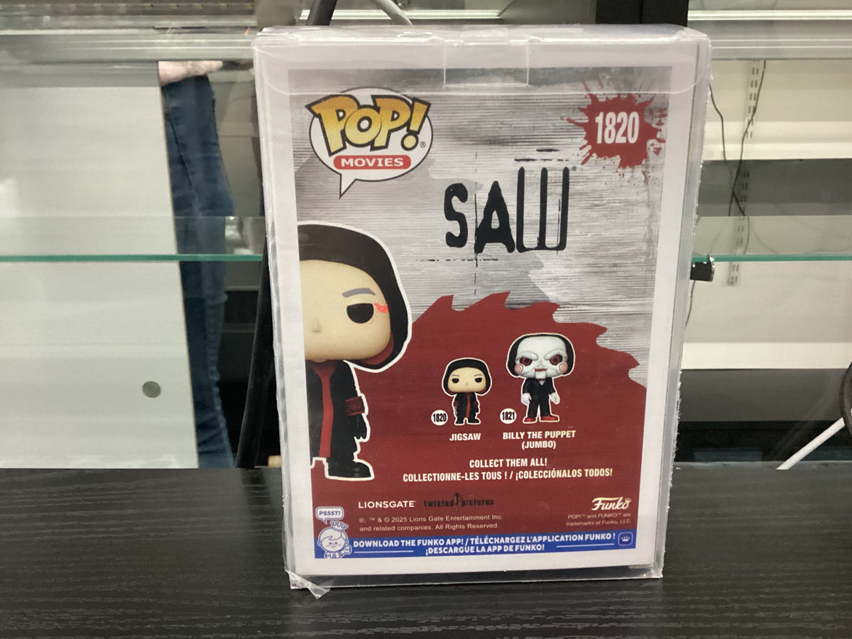 Signed Funko Pop 1820 6 inch - Saw - Jigsaw - Signed by Tobin Bell