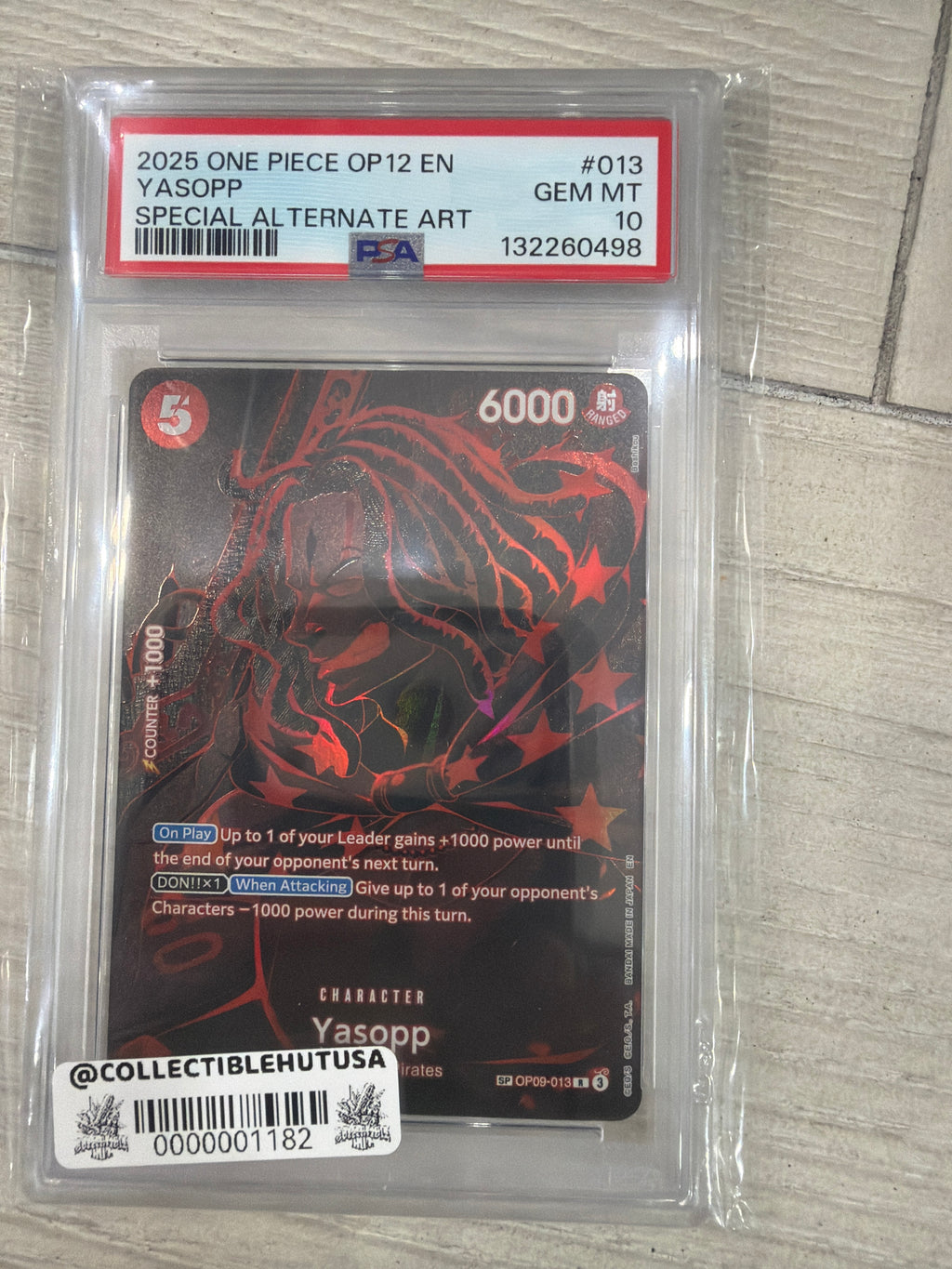 Graded One Piece - One Piece Yasopp Legacy of the Master Special Alternate Art OP12-013 PSA 10 Gem