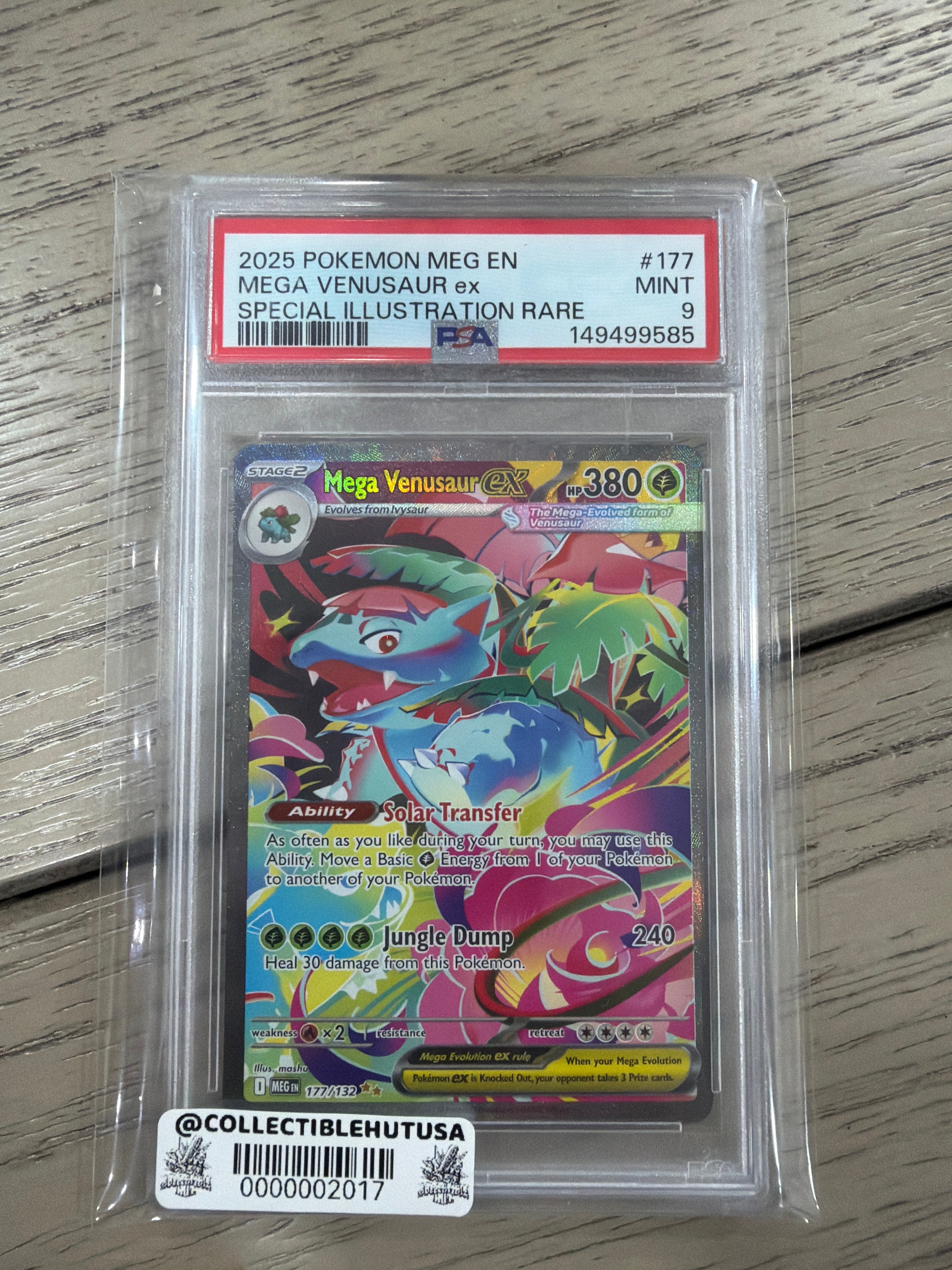 Graded Pokemon - 2025 Pokemon Mega Evolution Mega Venusaur EX #177 SIR PSA 9
