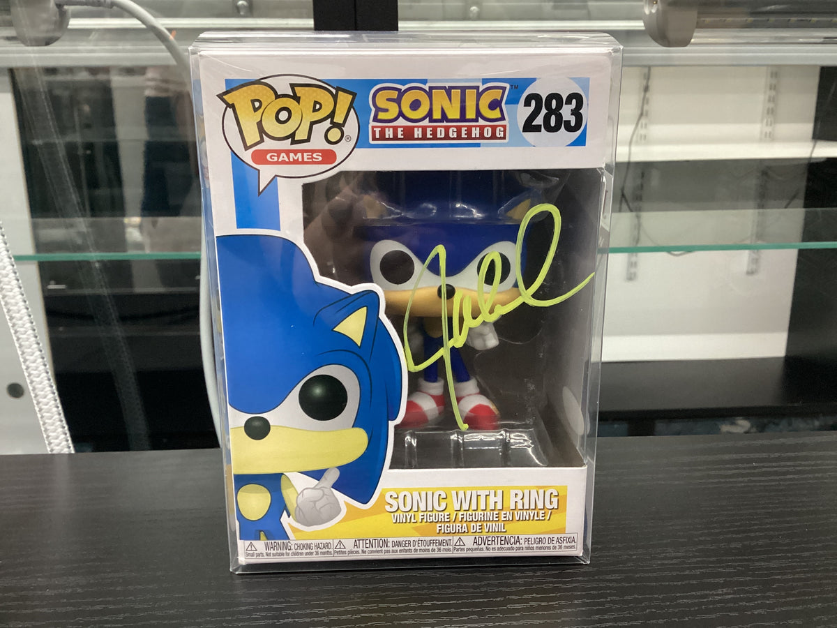 Signed Funko Pop 283 6 inch - Sonic the Hedgehog - Sonic with Ring - Signed by Jaleel White