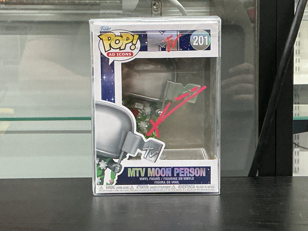 Signed Funko Pop 201 6 inch - MTV - MTV Moon Person - Signed by Kathrine Winnick