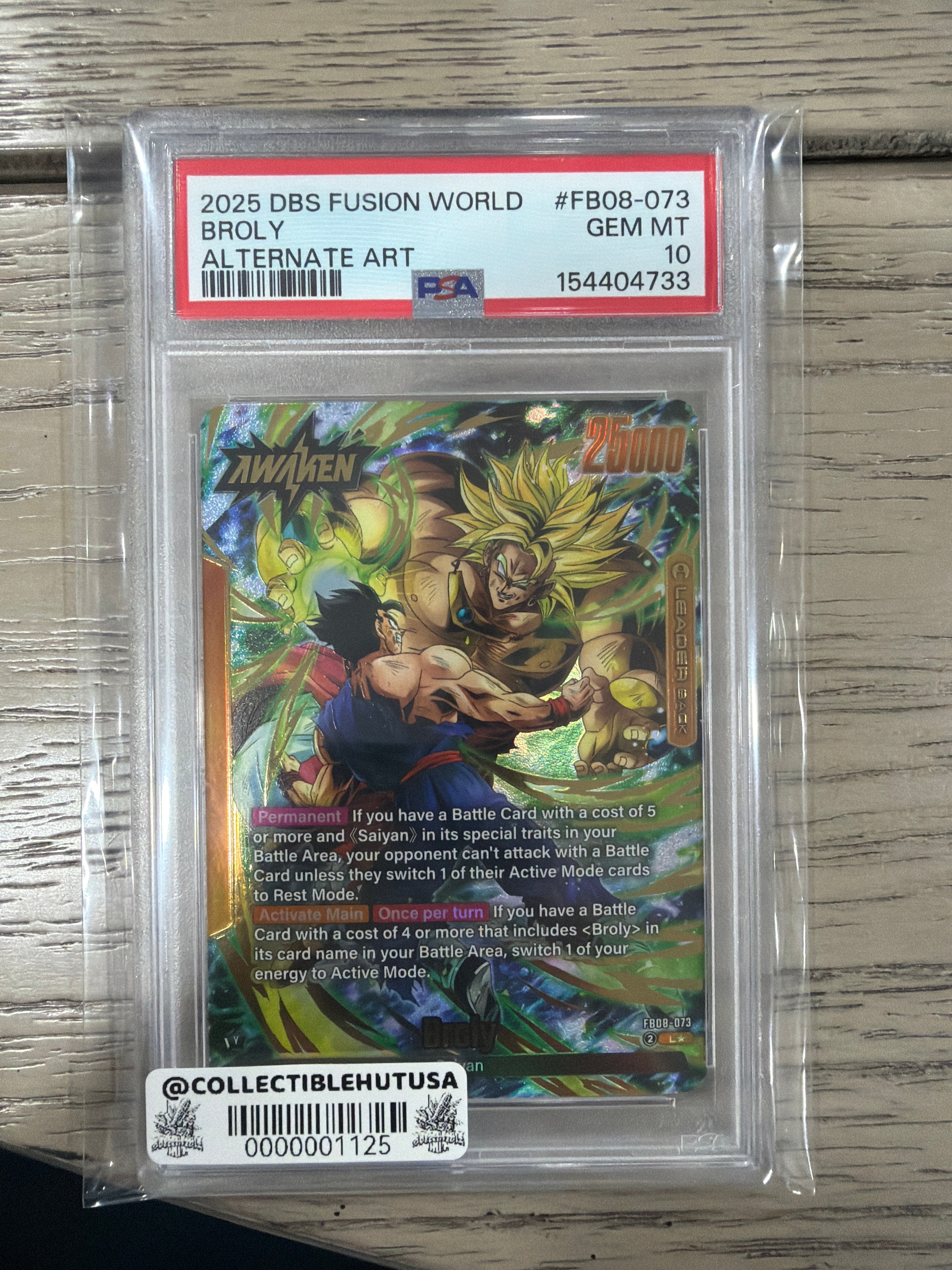 Graded Dragon Ball Z - 2025 DRAGON BALL SUPER CARD GAME FUSION WORLD SAIYAN'S PRIDE BROLY PSA 10